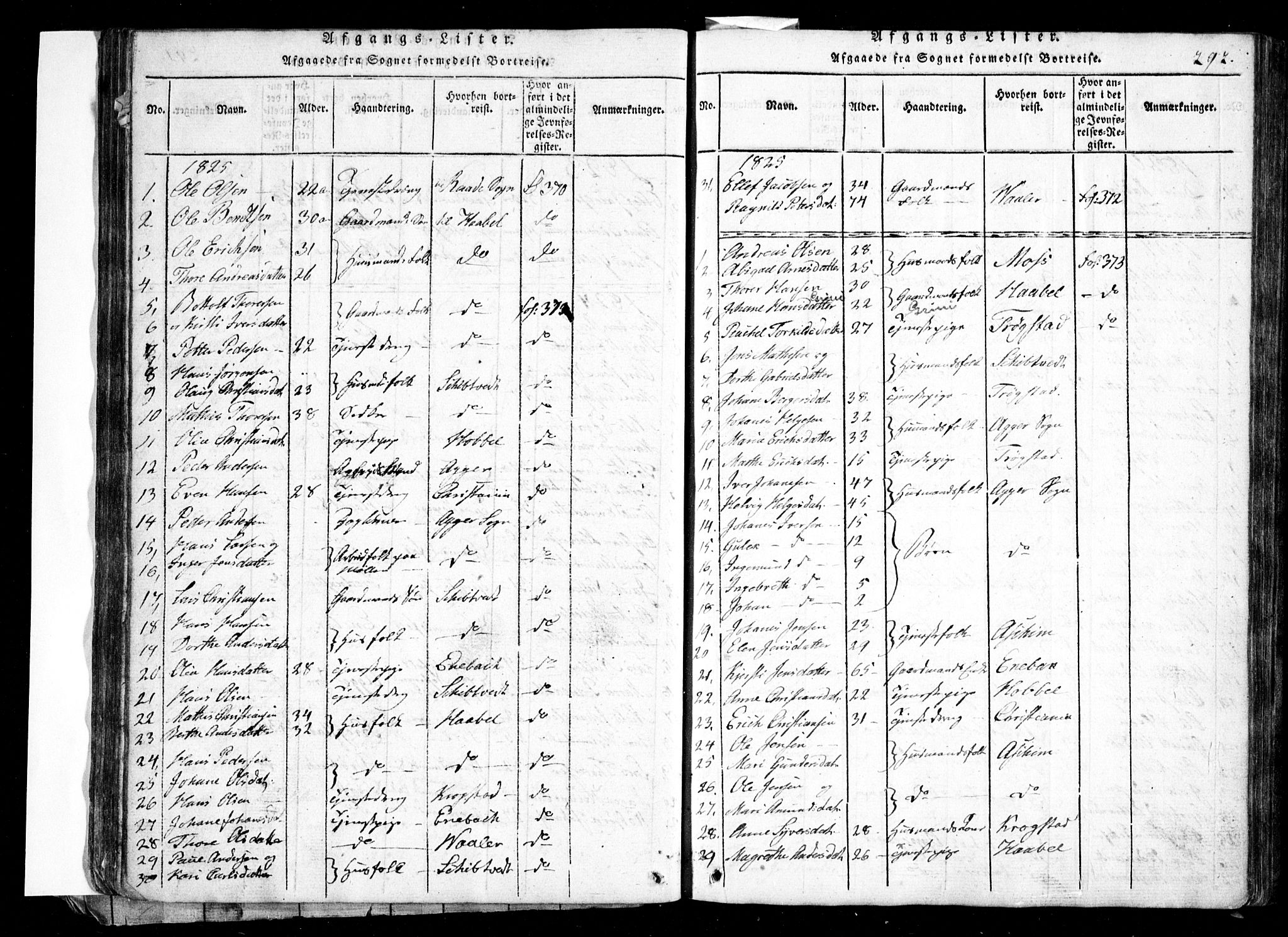 Spydeberg prestekontor Kirkebøker, SAO/A-10924/G/Ga/L0001: Parish register (copy) no. I 1, 1814-1868, p. 292
