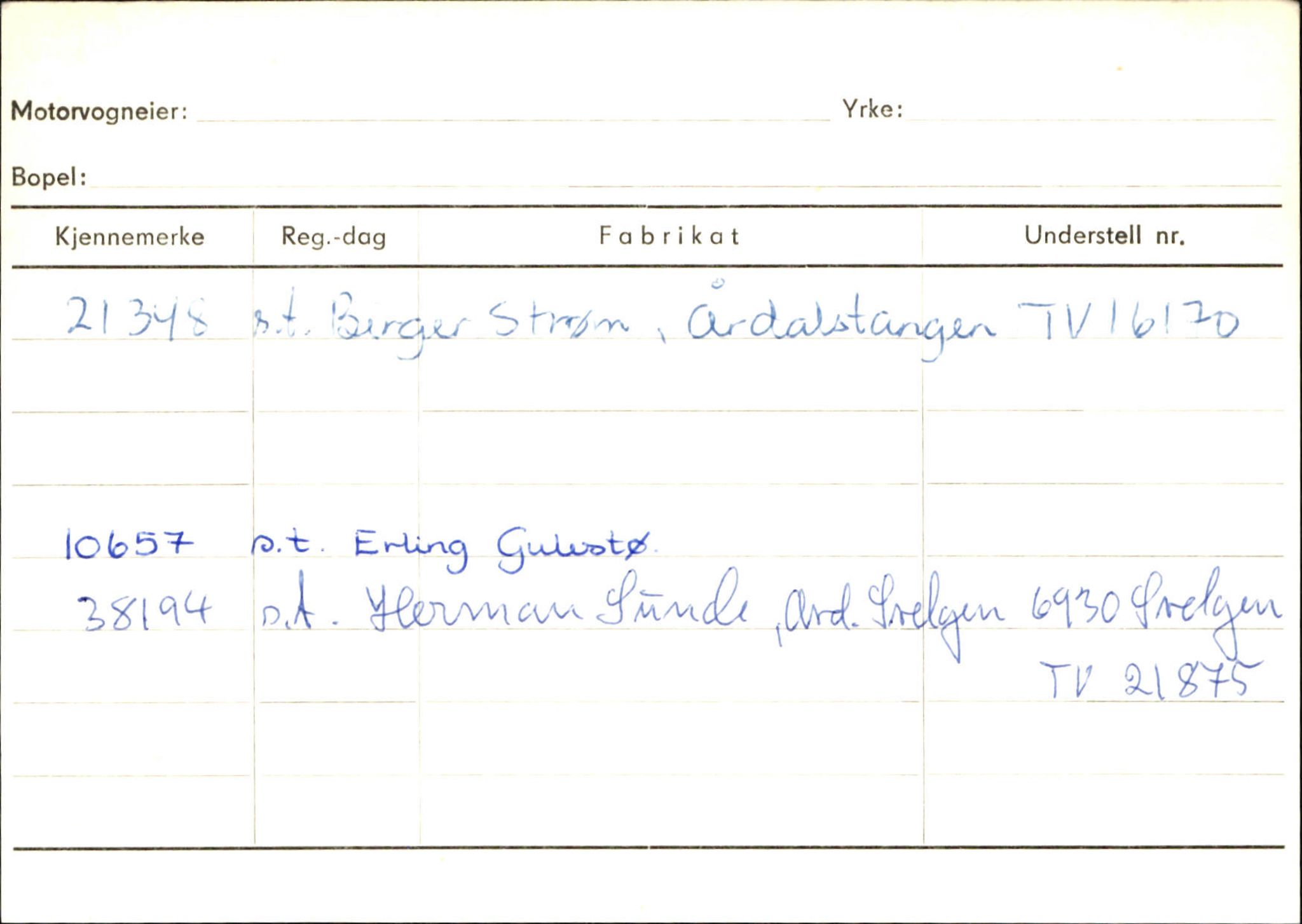 Statens vegvesen, Sogn og Fjordane vegkontor, SAB/A-5301/4/F/L0133: Eigarregister Bremanger A-Å. Gaular A-H, 1945-1975, p. 210