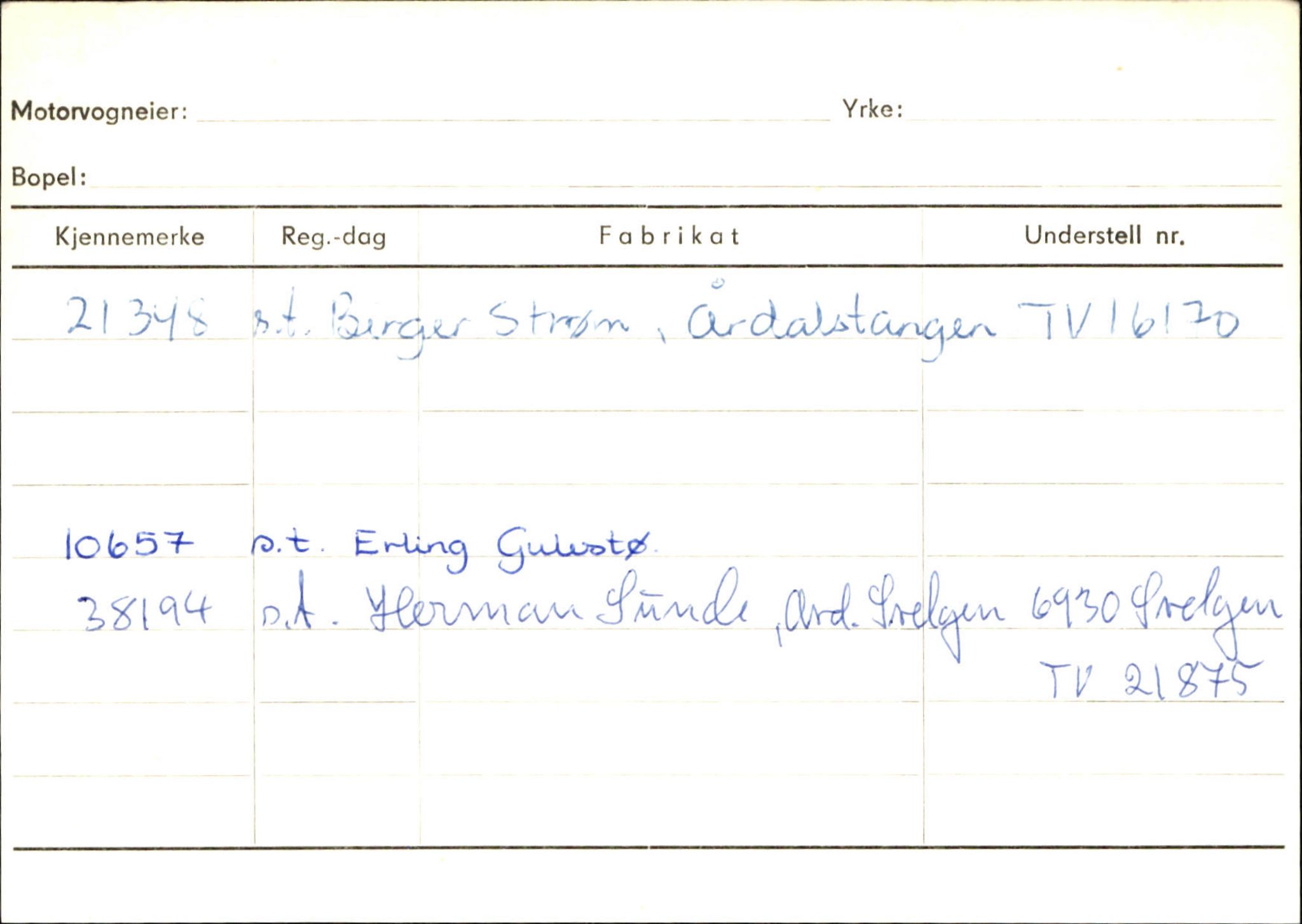 Statens vegvesen, Sogn og Fjordane vegkontor, AV/SAB-A-5301/4/F/L0133: Eigarregister Bremanger A-Å. Gaular A-H, 1945-1975, p. 210
