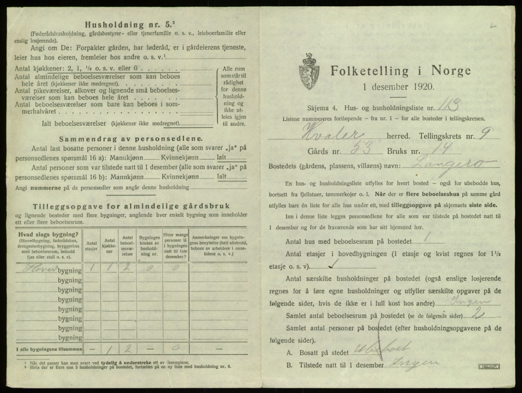 SAO, 1920 census for Hvaler, 1920, p. 1750