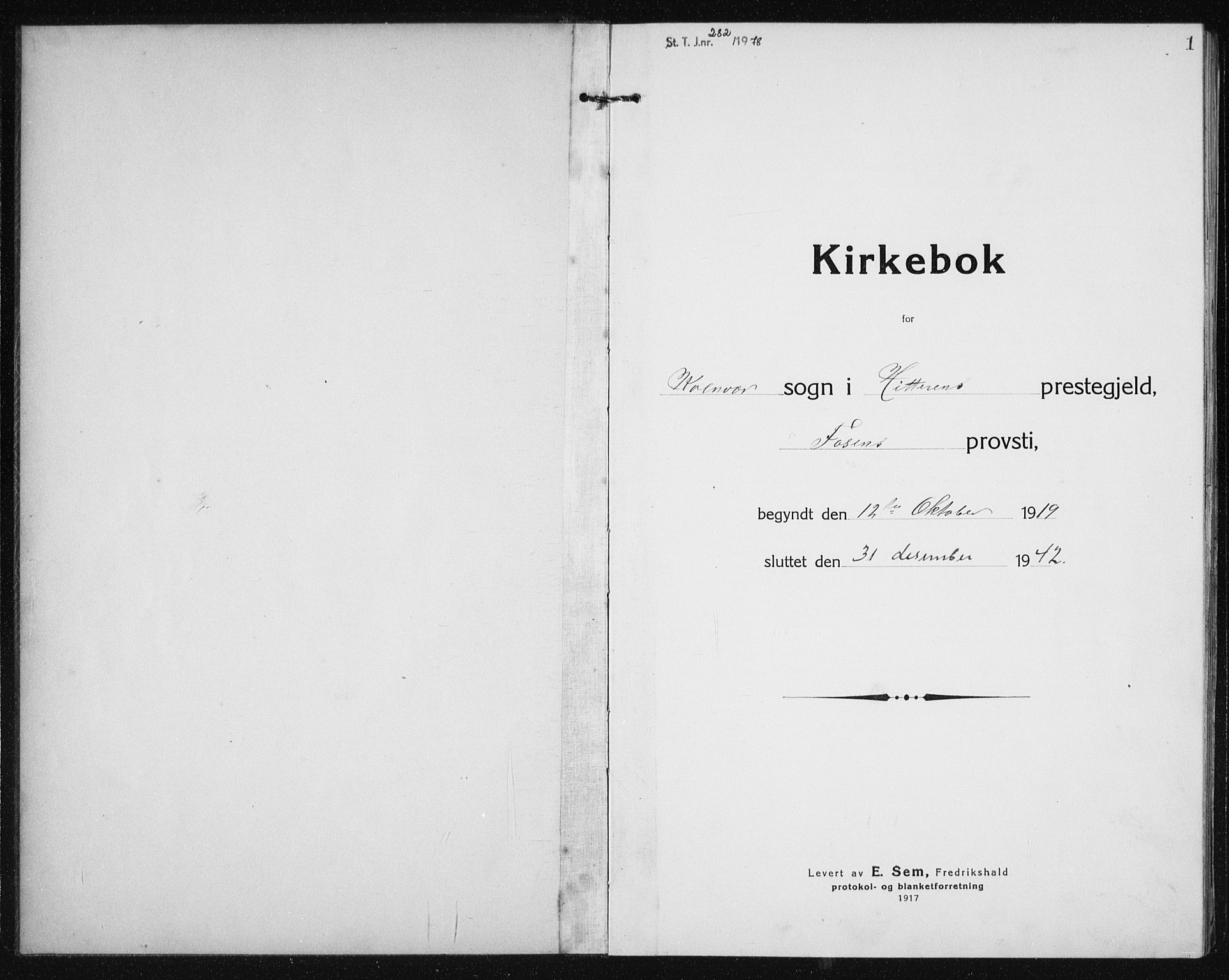 Ministerialprotokoller, klokkerbøker og fødselsregistre - Sør-Trøndelag, SAT/A-1456/635/L0554: Parish register (copy) no. 635C02, 1919-1942, p. 1