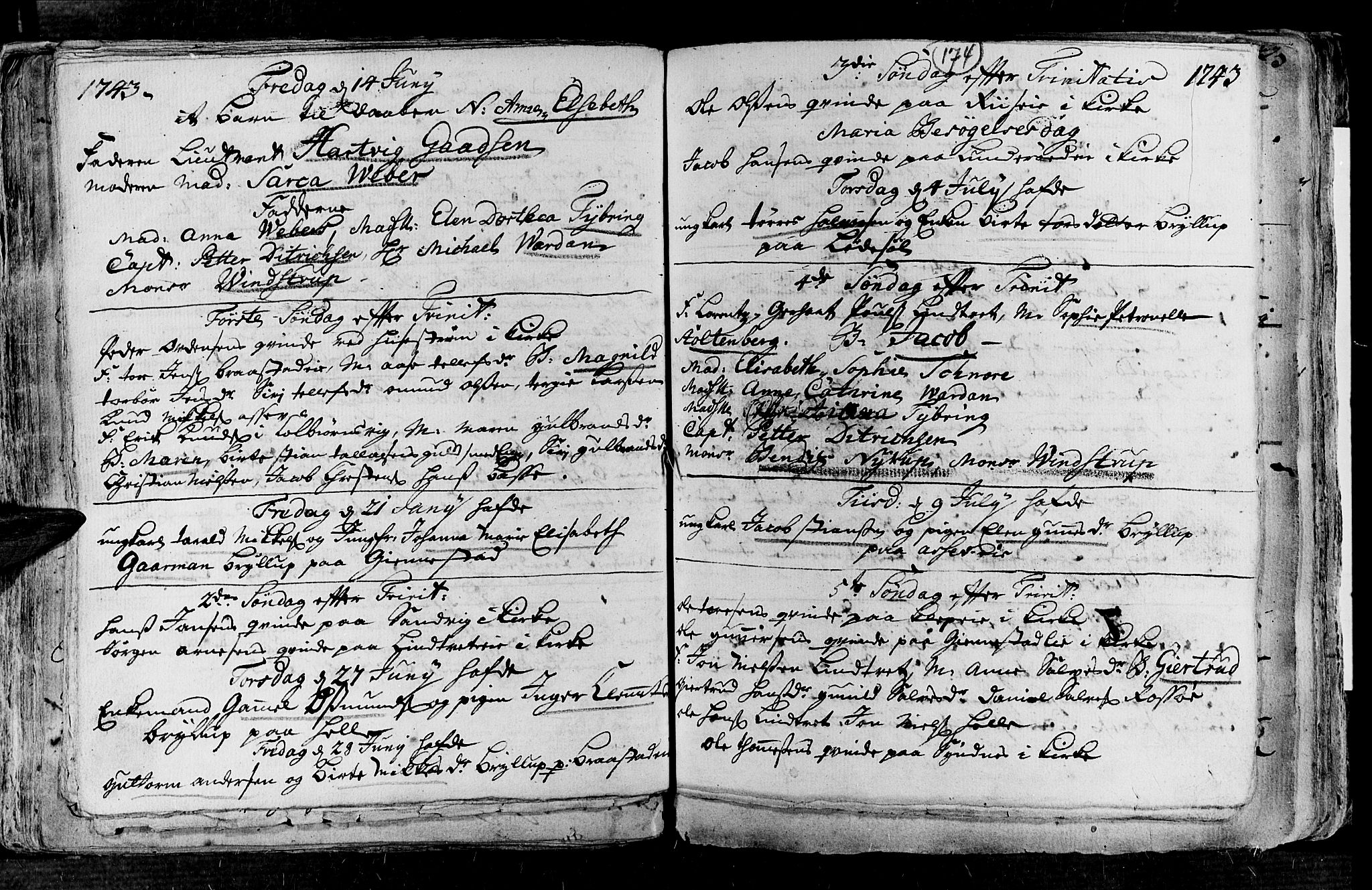 Øyestad sokneprestkontor, AV/SAK-1111-0049/F/Fa/L0004: Parish register (official) no. A 4, 1730-1750, p. 174