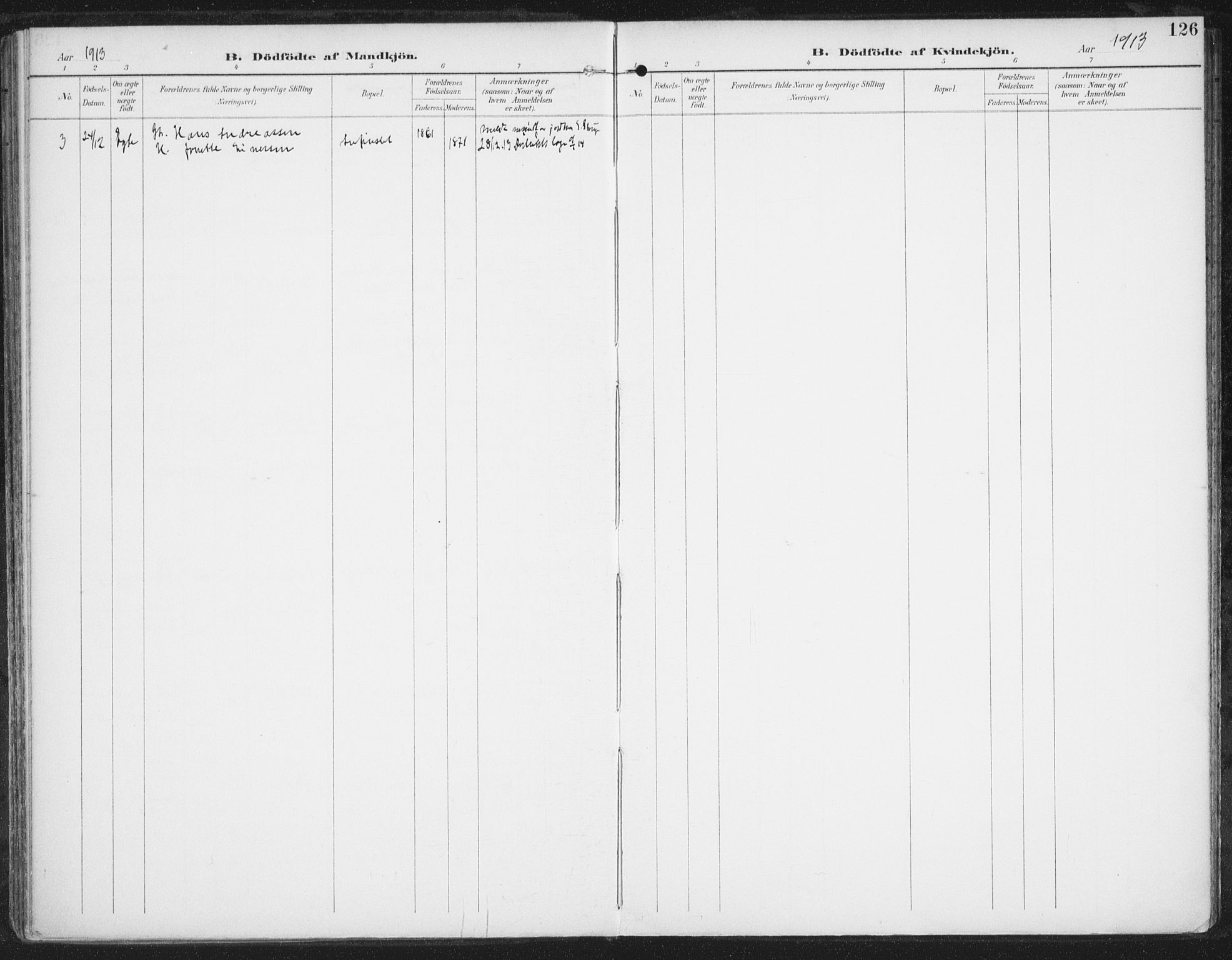 Ministerialprotokoller, klokkerbøker og fødselsregistre - Nordland, AV/SAT-A-1459/872/L1036: Parish register (official) no. 872A11, 1897-1913, p. 126