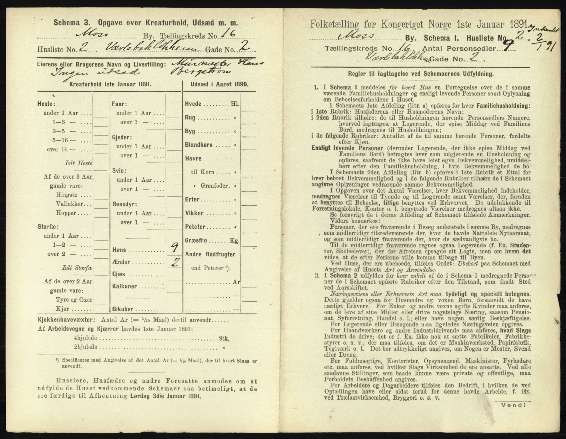 RA, 1891 census for 0104 Moss, 1891, p. 1018