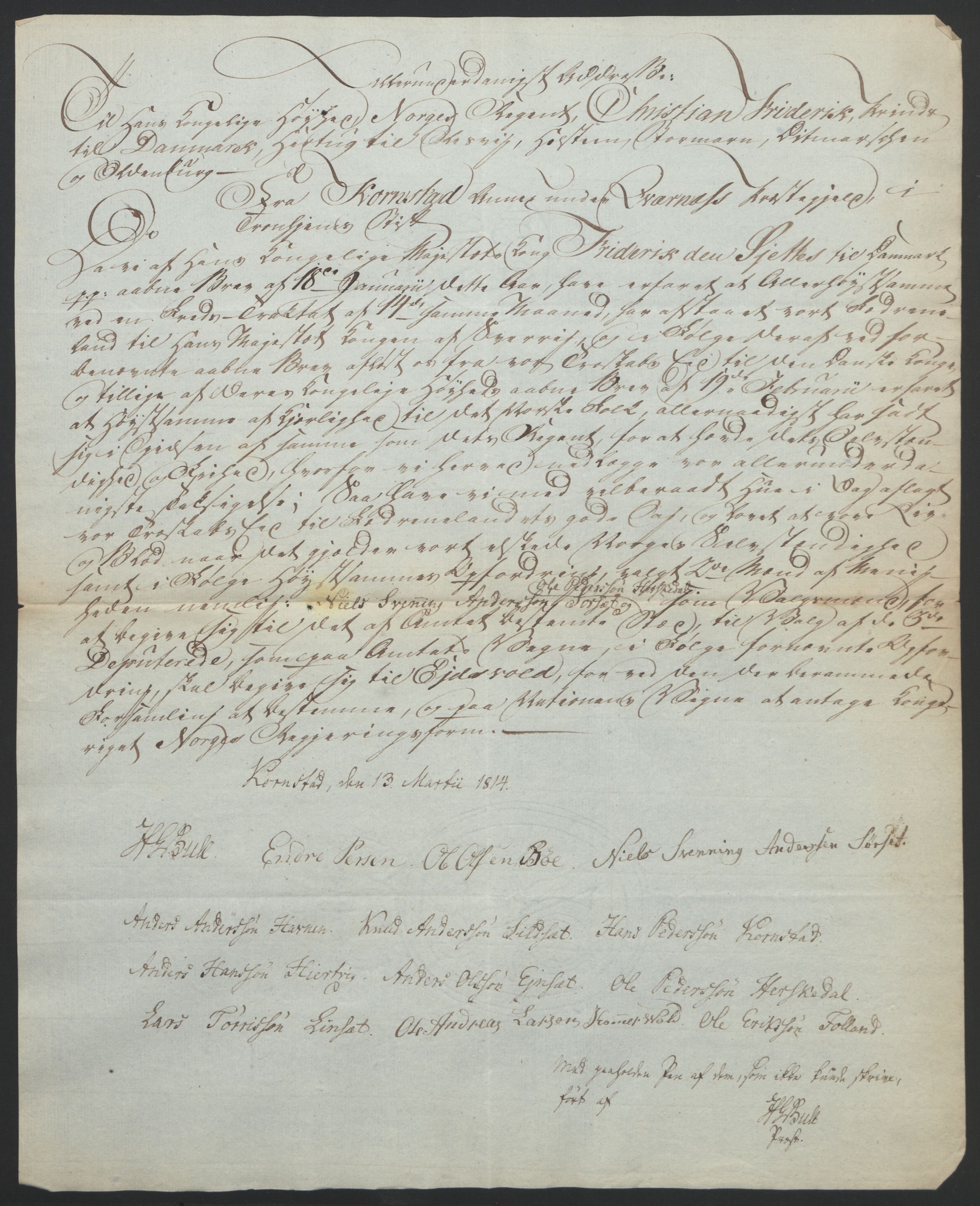 Statsrådssekretariatet, RA/S-1001/D/Db/L0008: Fullmakter for Eidsvollsrepresentantene i 1814. , 1814, p. 390