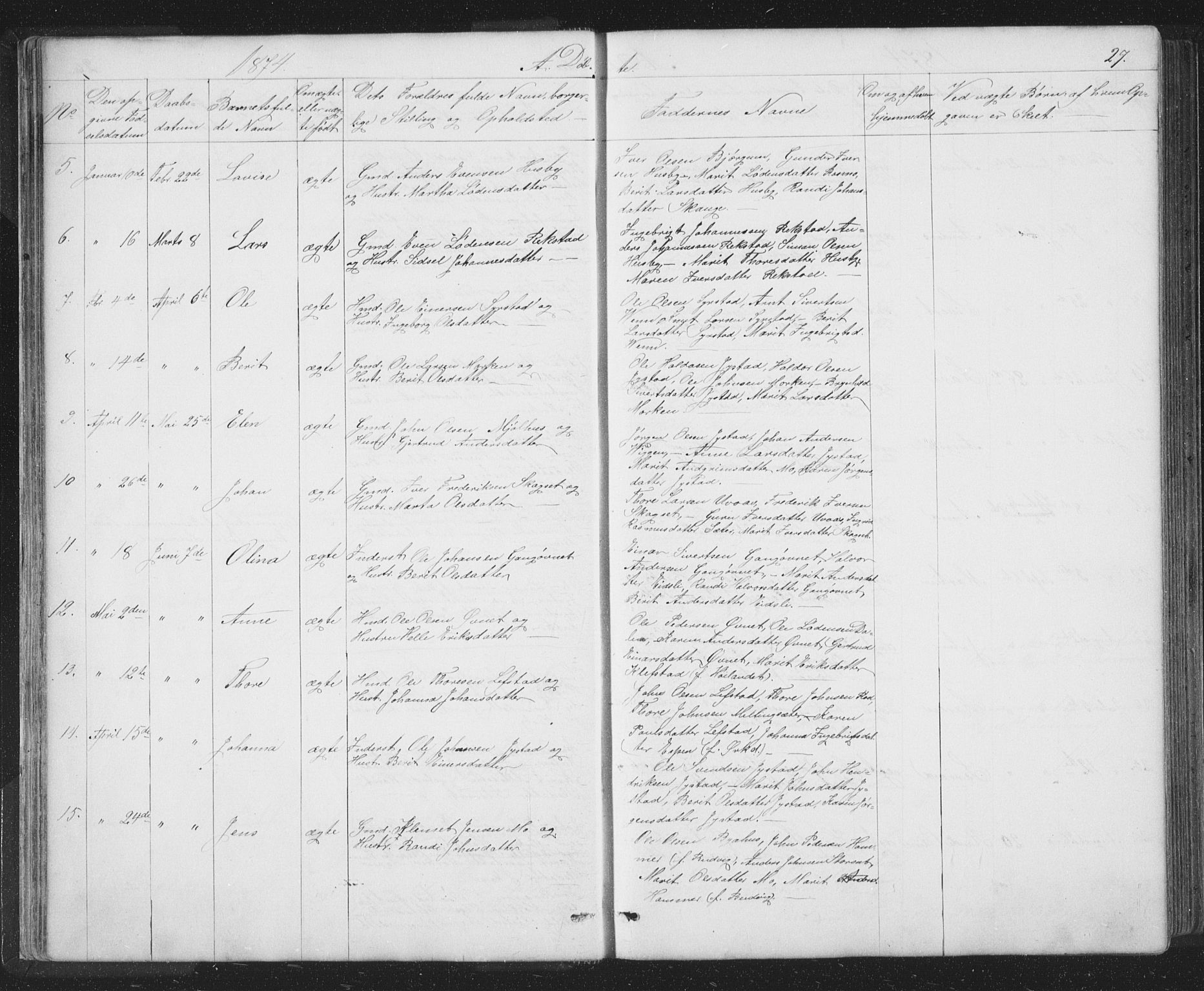 Ministerialprotokoller, klokkerbøker og fødselsregistre - Sør-Trøndelag, AV/SAT-A-1456/667/L0798: Parish register (copy) no. 667C03, 1867-1929, p. 27