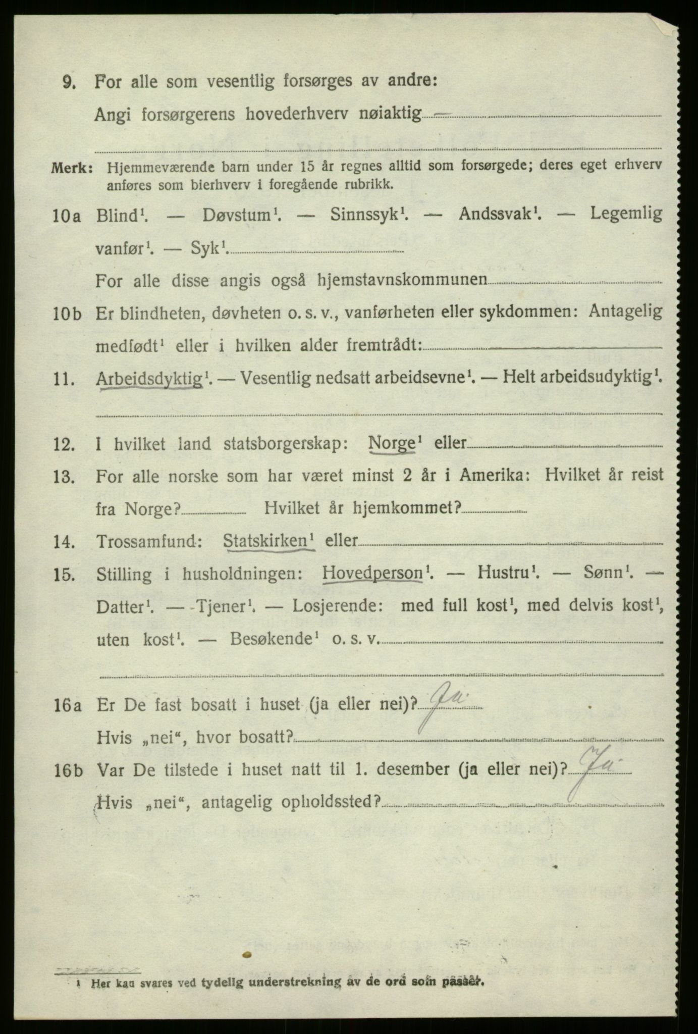 SAB, 1920 census for Gloppen, 1920, p. 6319