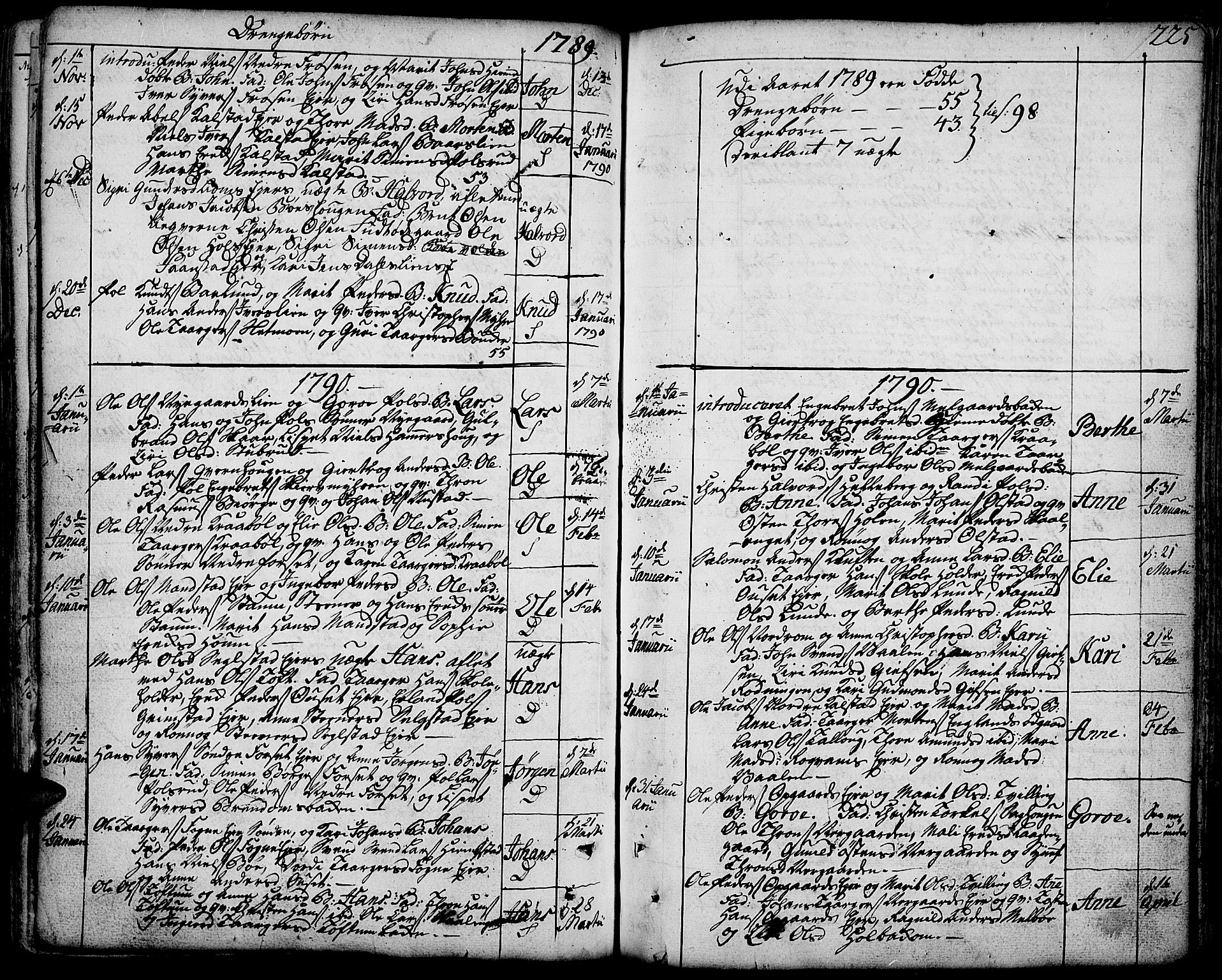 Gausdal prestekontor, AV/SAH-PREST-090/H/Ha/Haa/L0003: Parish register (official) no. 3, 1758-1809, p. 225