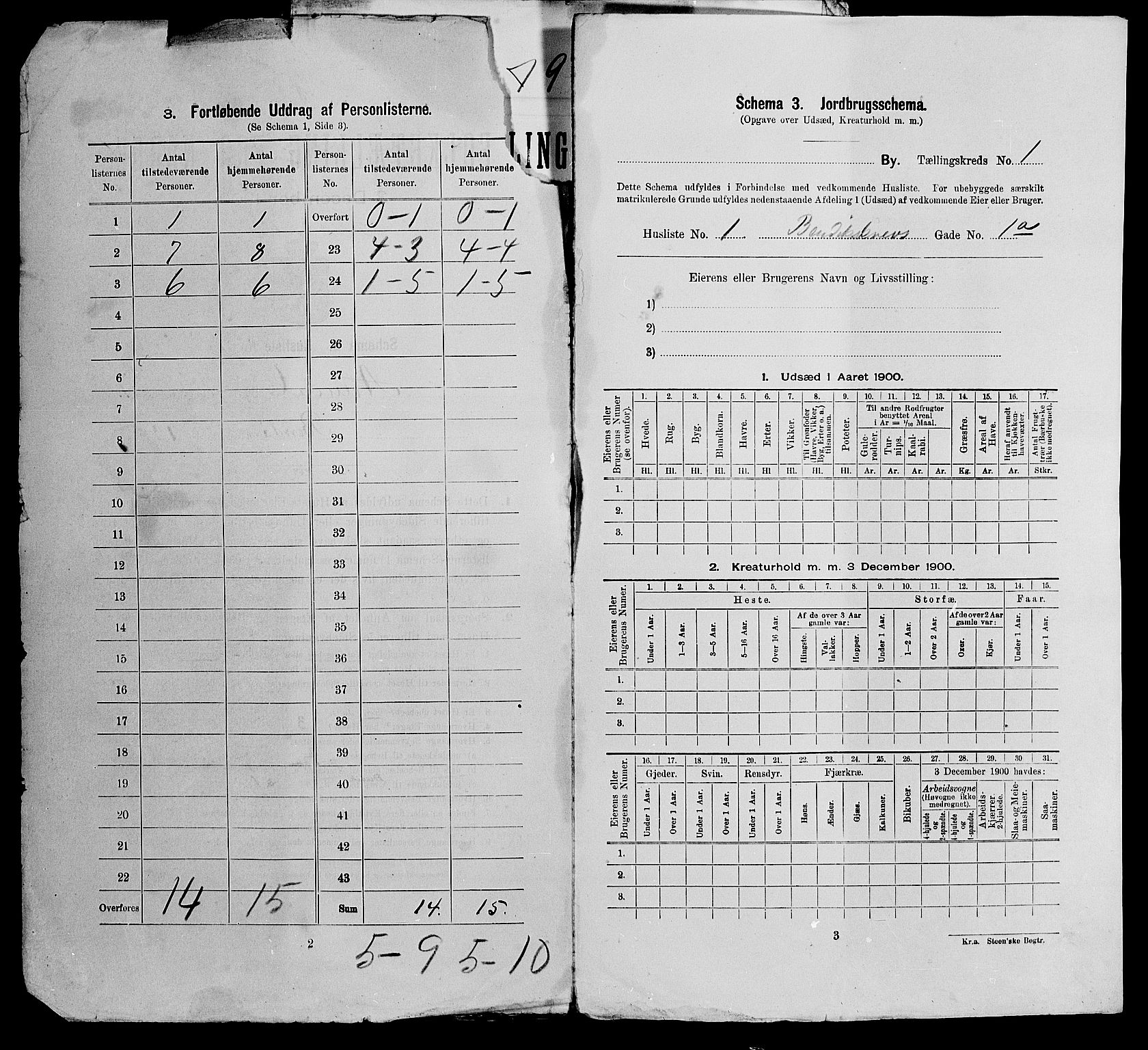 SAK, 1900 census for Arendal, 1900, p. 73