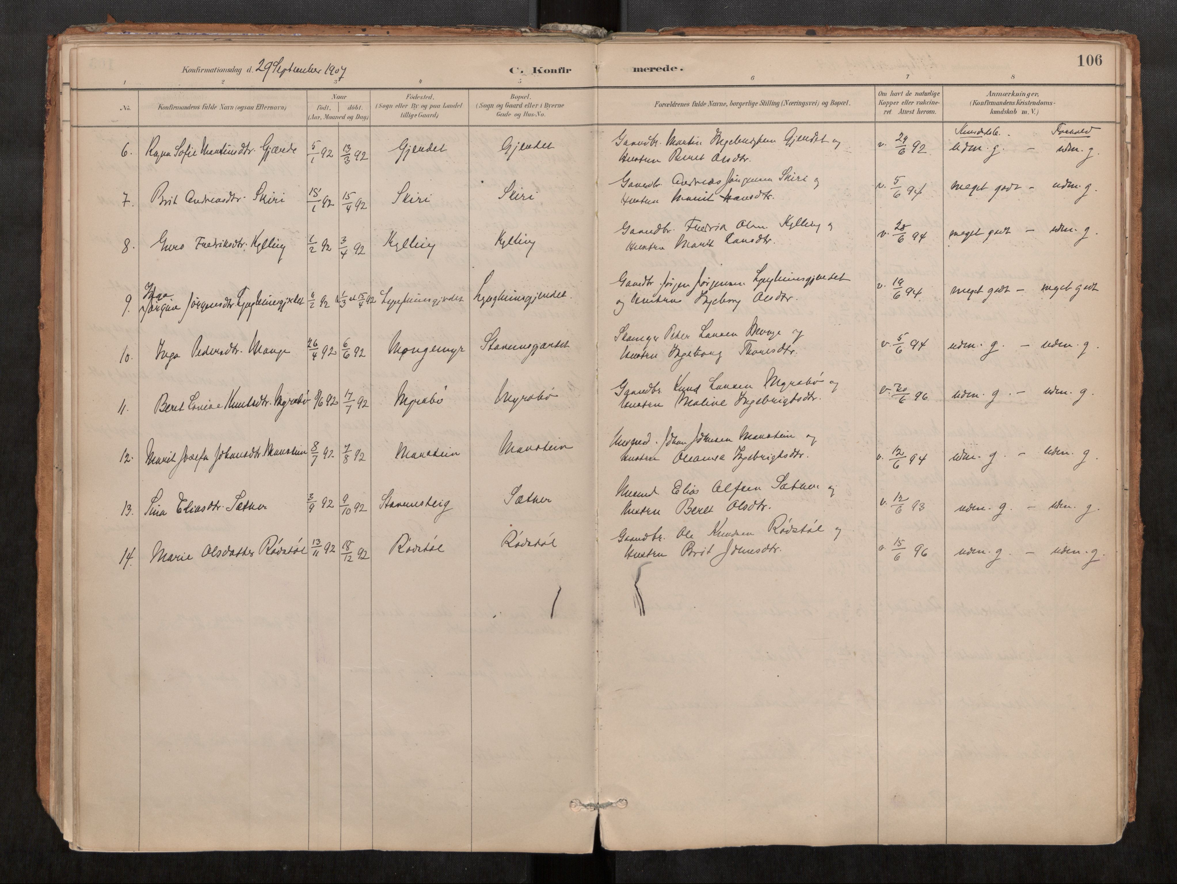 Ministerialprotokoller, klokkerbøker og fødselsregistre - Møre og Romsdal, SAT/A-1454/546/L0599: Parish register (official) no. 546A03, 1882-1920, p. 106
