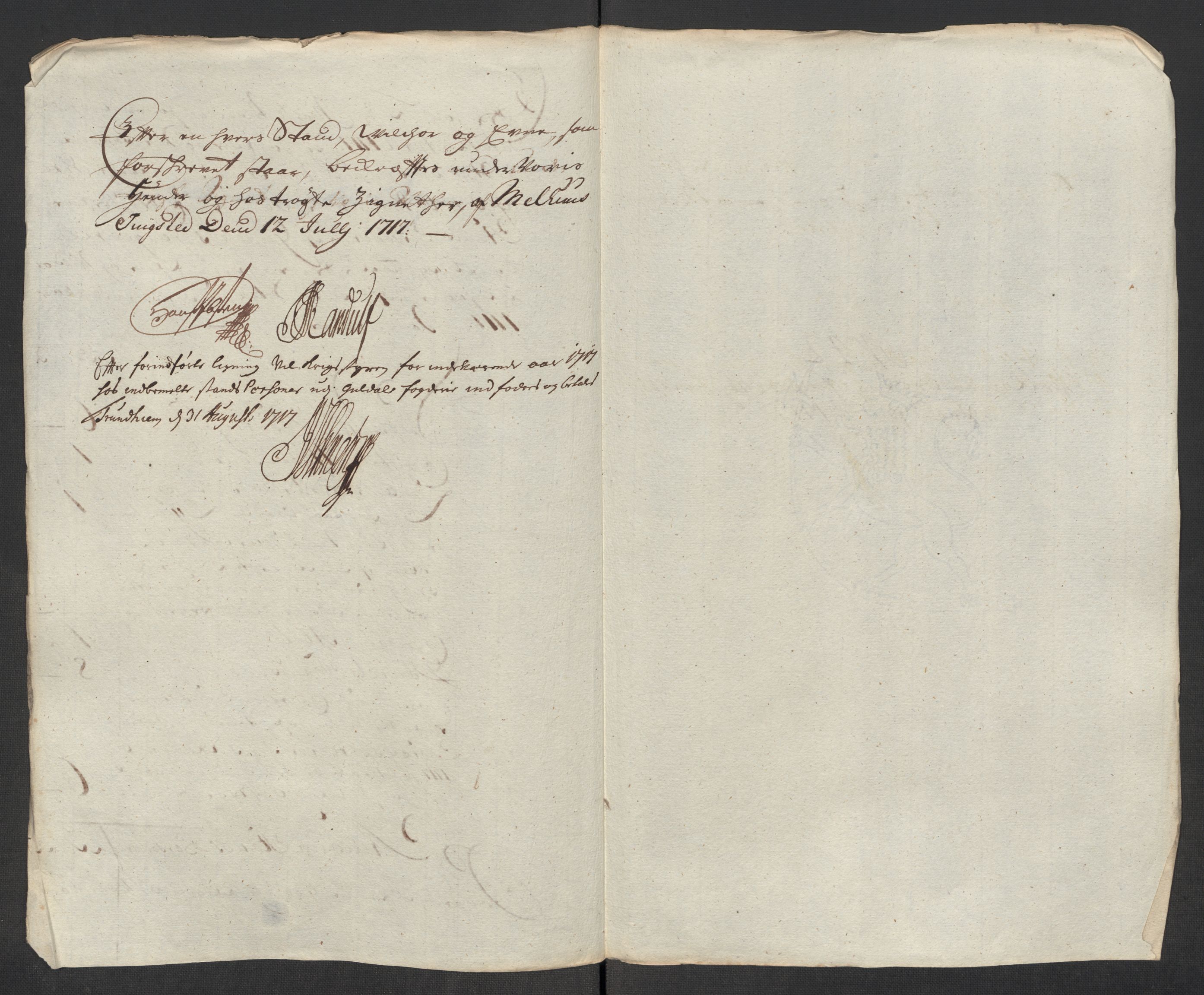 Rentekammeret inntil 1814, Reviderte regnskaper, Fogderegnskap, AV/RA-EA-4092/R60/L3969: Fogderegnskap Orkdal og Gauldal, 1717, p. 389