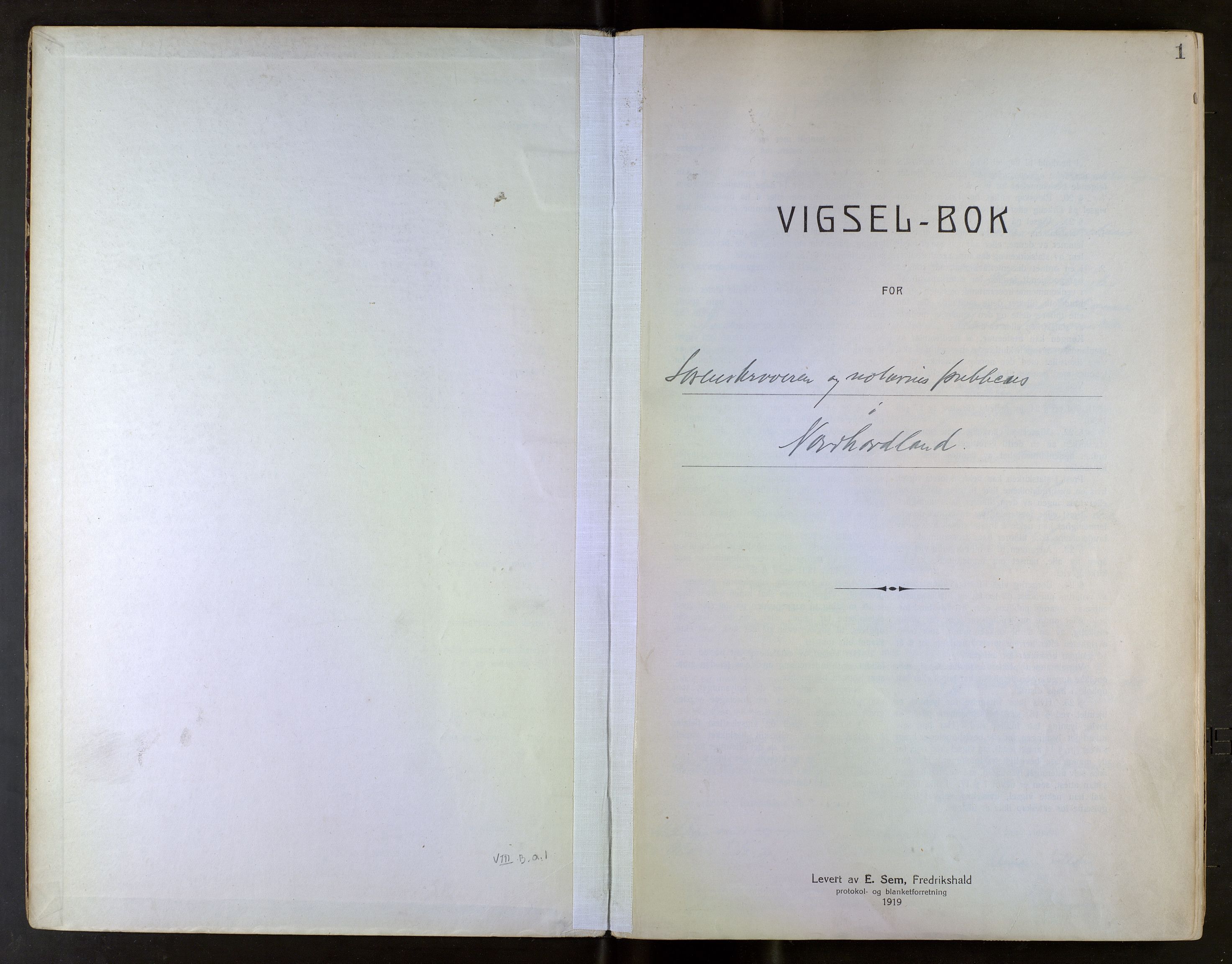 Nordhordland sorenskrivar, AV/SAB-A-2901/1/M/Mb/Mba/L0001: Vigselbøker, 1921-1942, p. 1