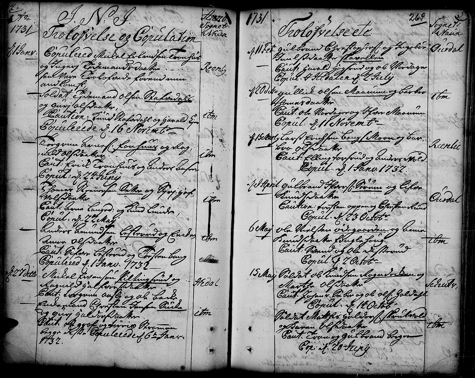Aurdal prestekontor, SAH/PREST-126/H/Ha/Haa/L0004: Parish register (official) no. 4, 1730-1762, p. 4-5