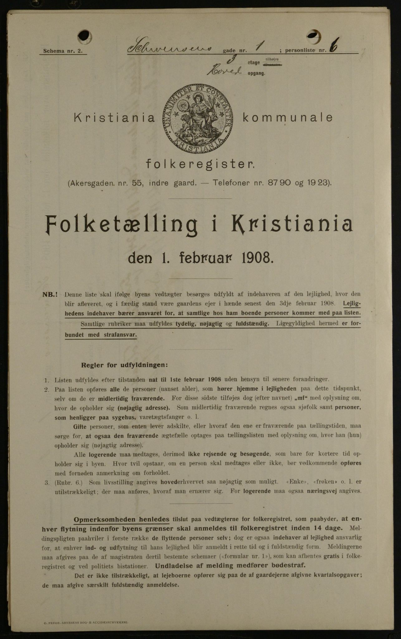 OBA, Municipal Census 1908 for Kristiania, 1908, p. 83390