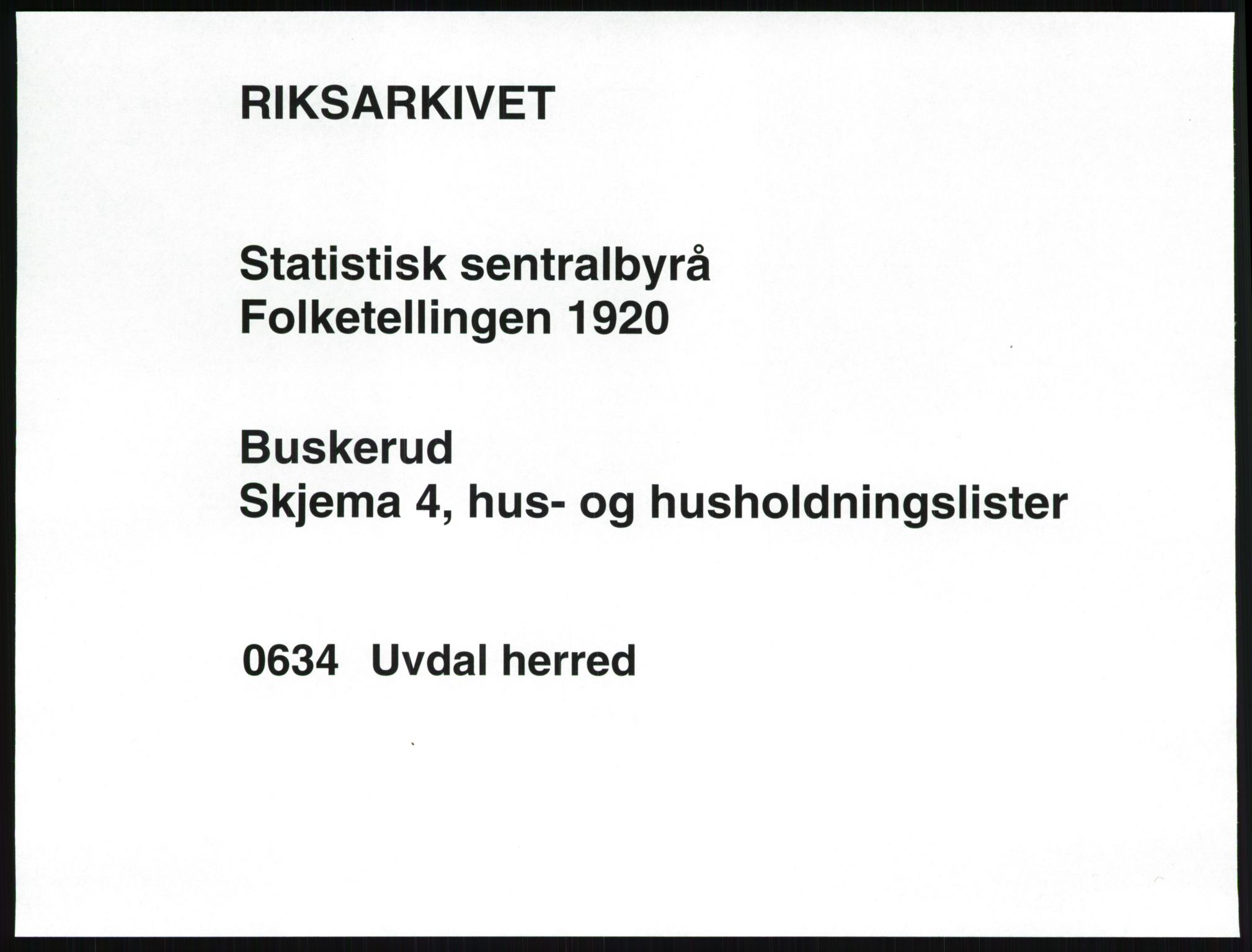 SAKO, 1920 census for Uvdal, 1920, p. 31