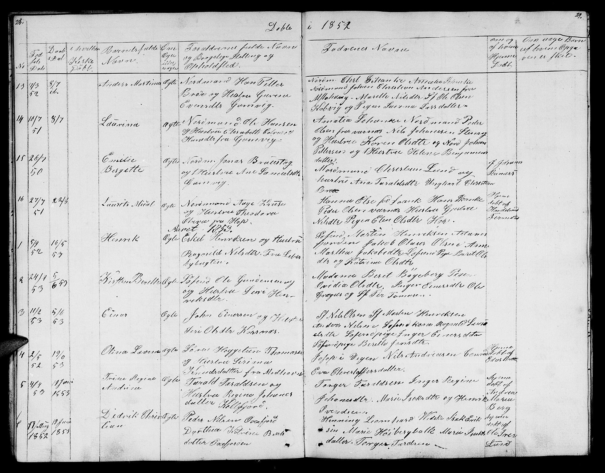 Lebesby sokneprestkontor, AV/SATØ-S-1353/H/Hb/L0001klokker: Parish register (copy) no. 1, 1846-1862, p. 28-29