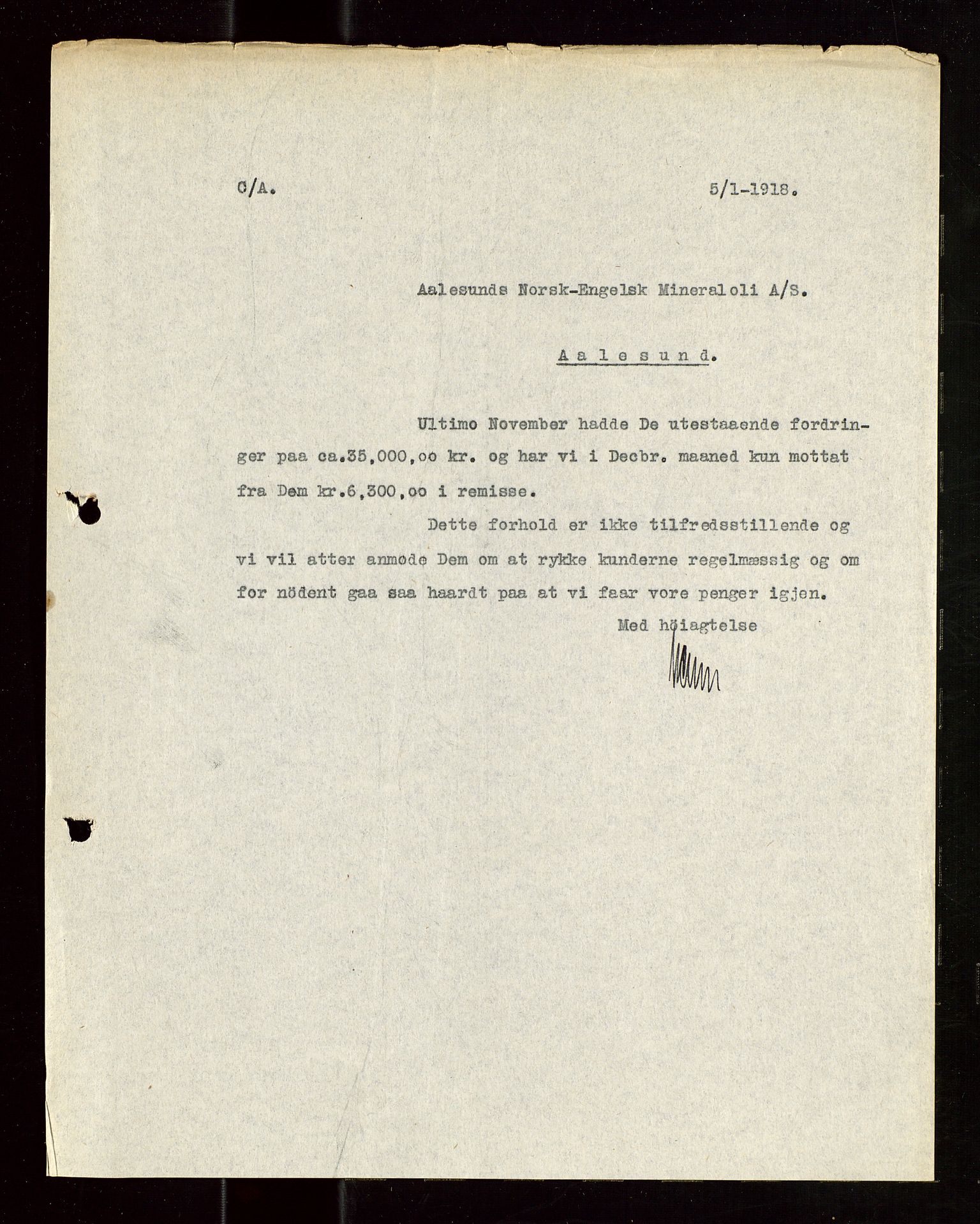 Pa 1521 - A/S Norske Shell, AV/SAST-A-101915/E/Ea/Eaa/L0022: Sjefskorrespondanse, 1918, p. 151