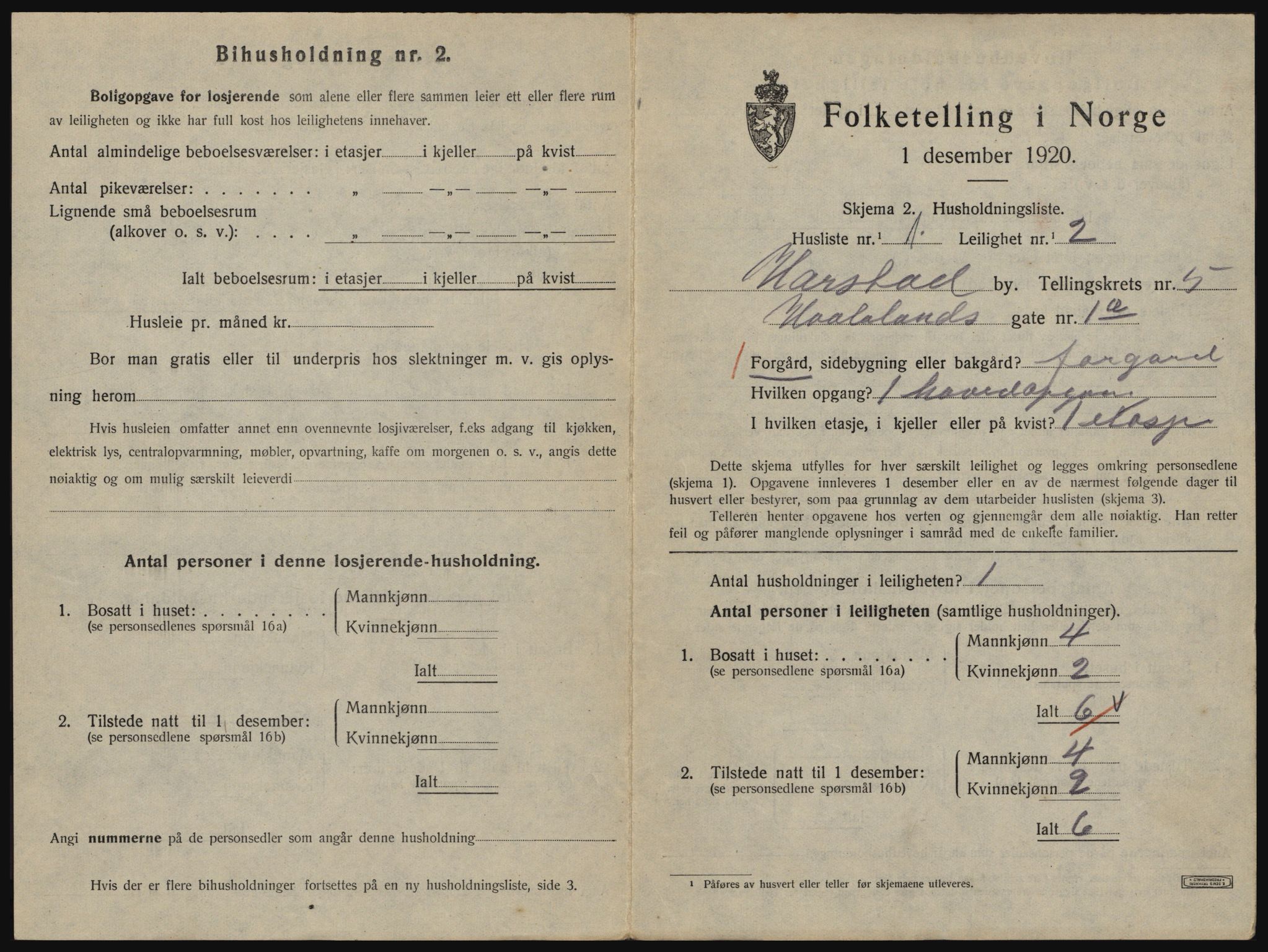 SATØ, 1920 census for Harstad, 1920, p. 1625