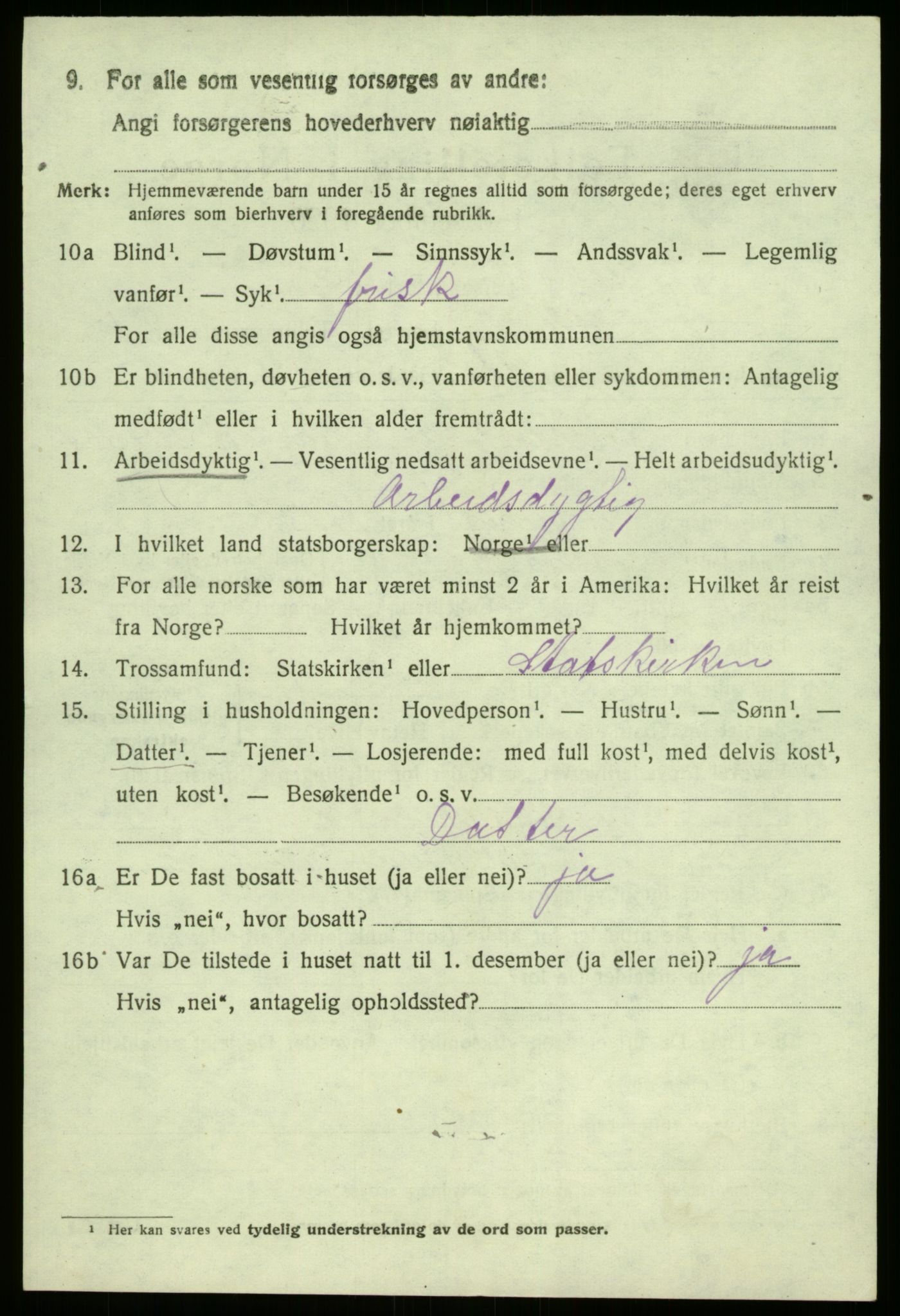 SAB, 1920 census for Solund, 1920, p. 4085