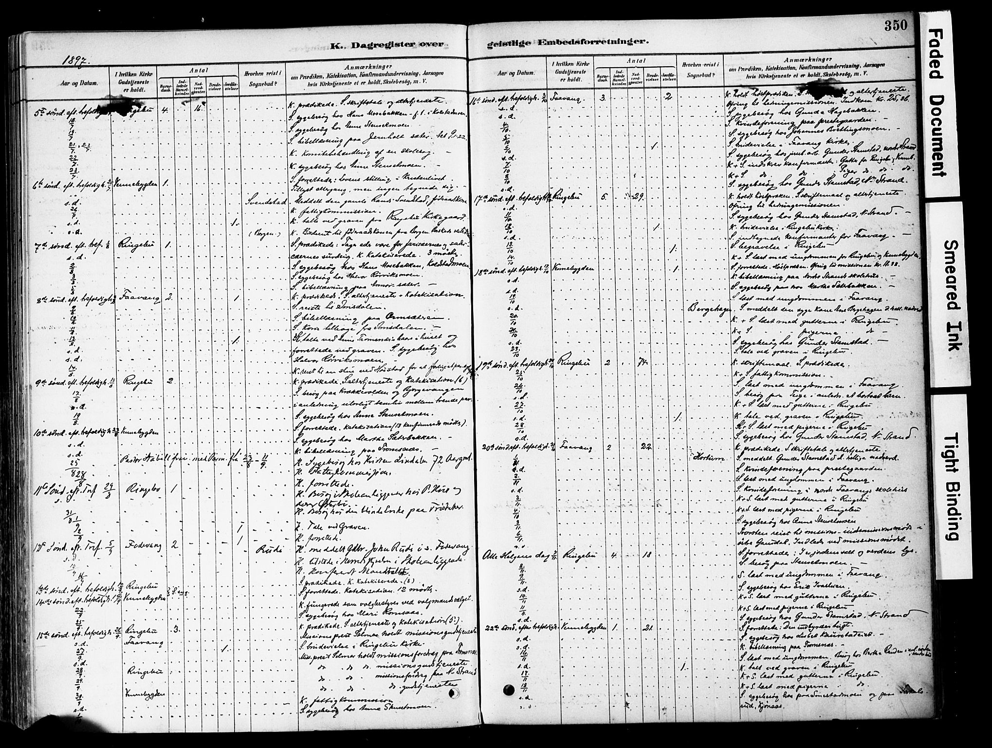 Ringebu prestekontor, AV/SAH-PREST-082/H/Ha/Haa/L0008: Parish register (official) no. 8, 1878-1898, p. 350