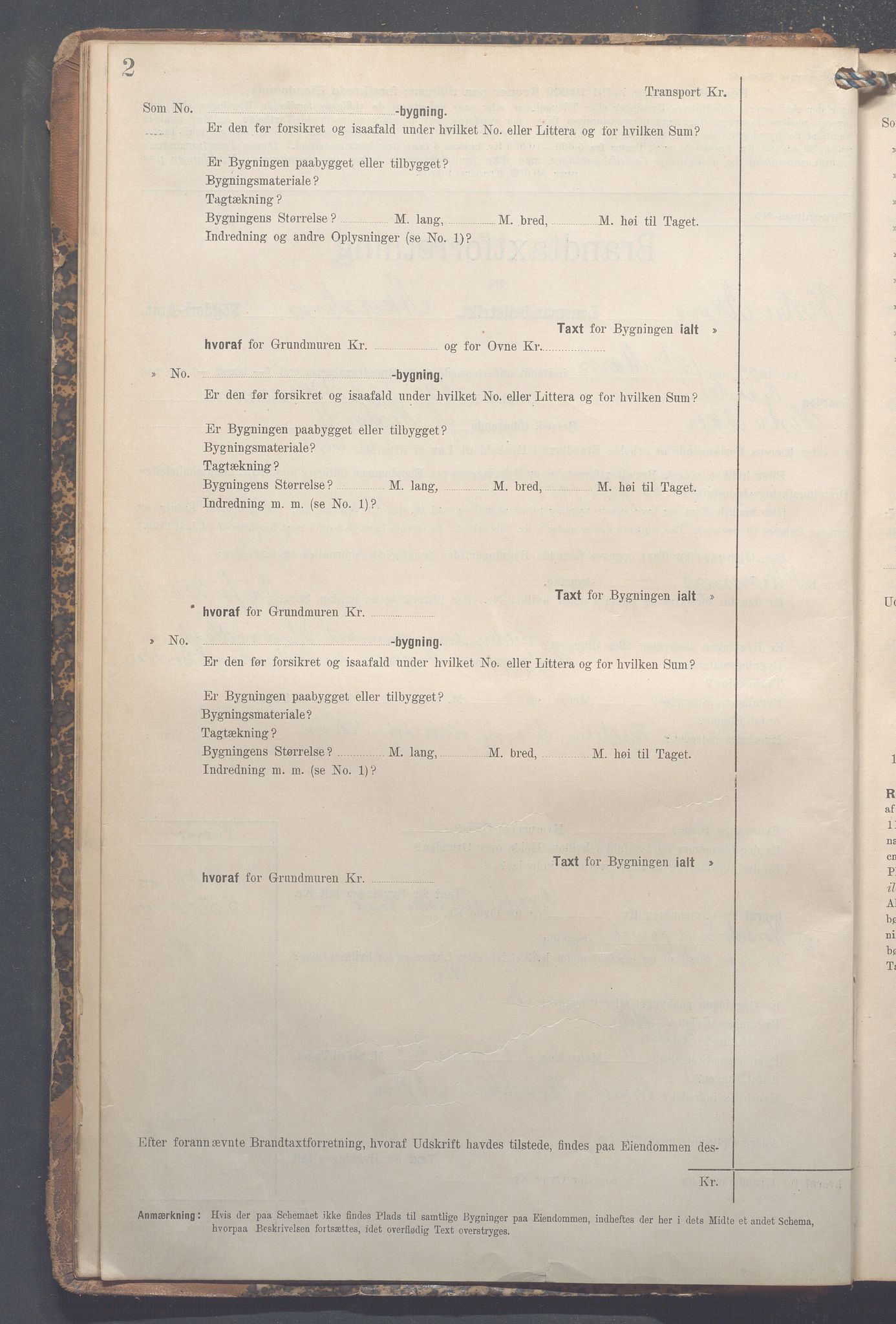 Lensmennene i Aker, OBA/A-10133/F/Fa/L0014: Branntakstprotokoll, 1909-1921, p. 2