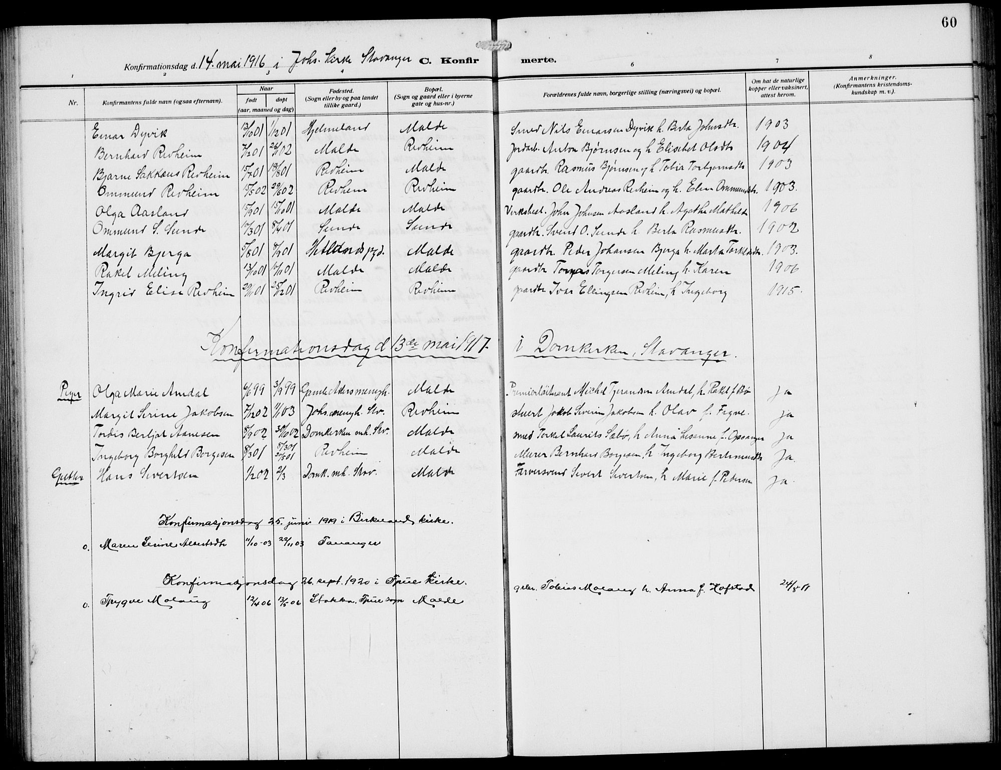 Håland sokneprestkontor, AV/SAST-A-101802/002/A/L0001: Parish register (copy) no. B 6, 1914-1940, p. 60