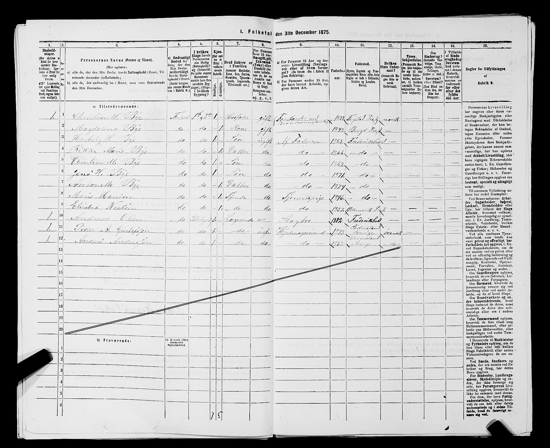 RA, 1875 census for 0101P Fredrikshald, 1875, p. 596