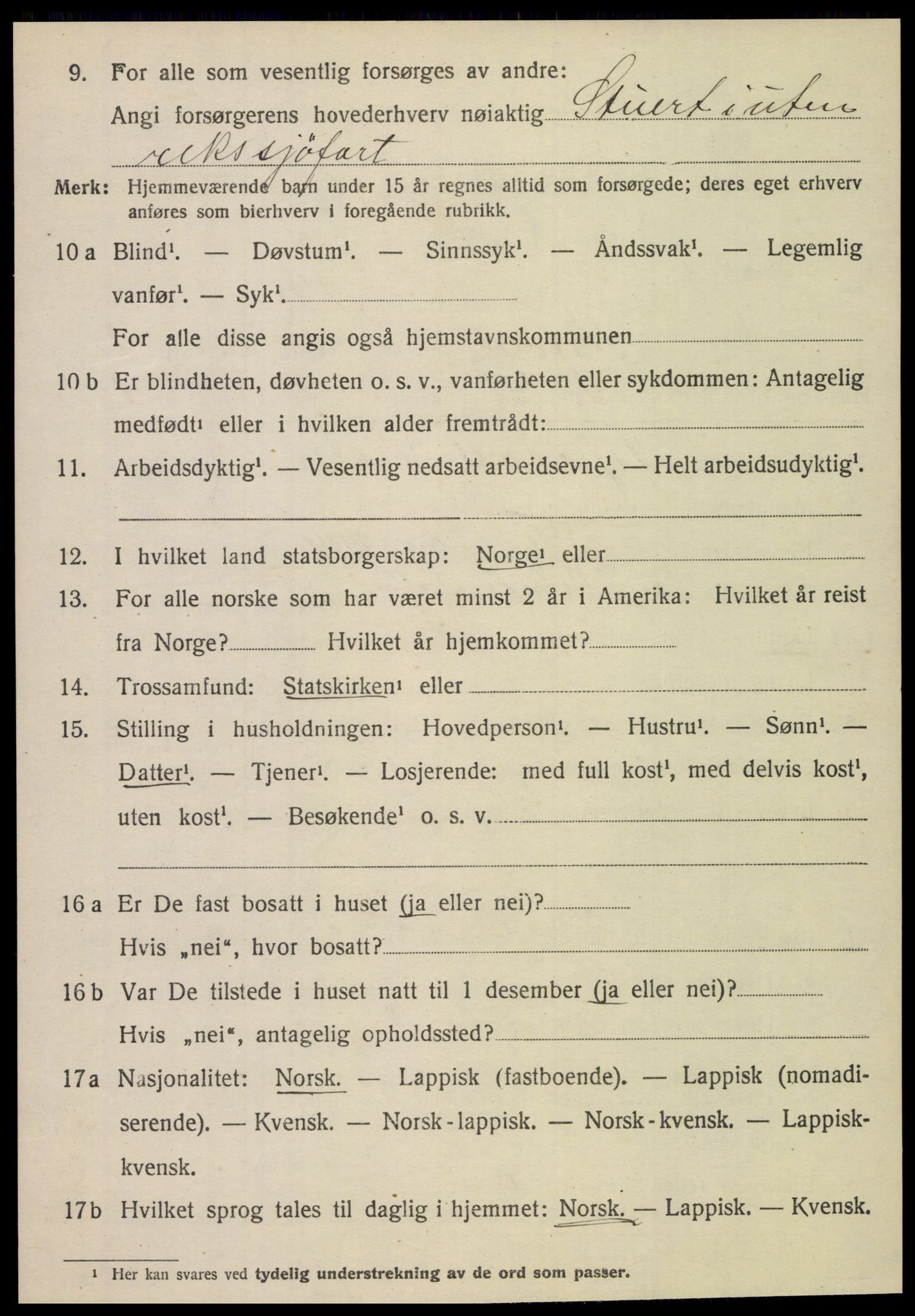 SAT, 1920 census for Sørfold, 1920, p. 1898