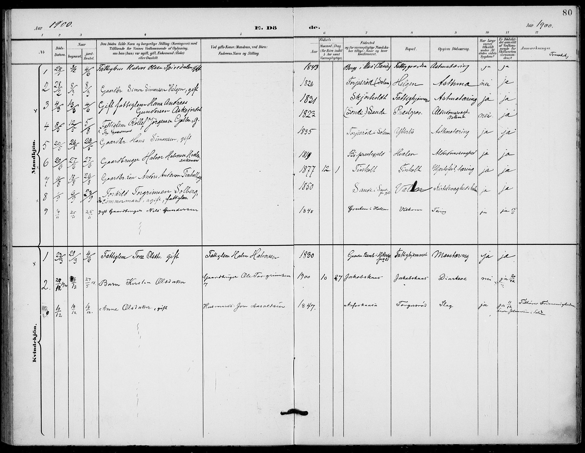 Holla kirkebøker, AV/SAKO-A-272/F/Fa/L0011: Parish register (official) no. 11, 1897-1928, p. 80