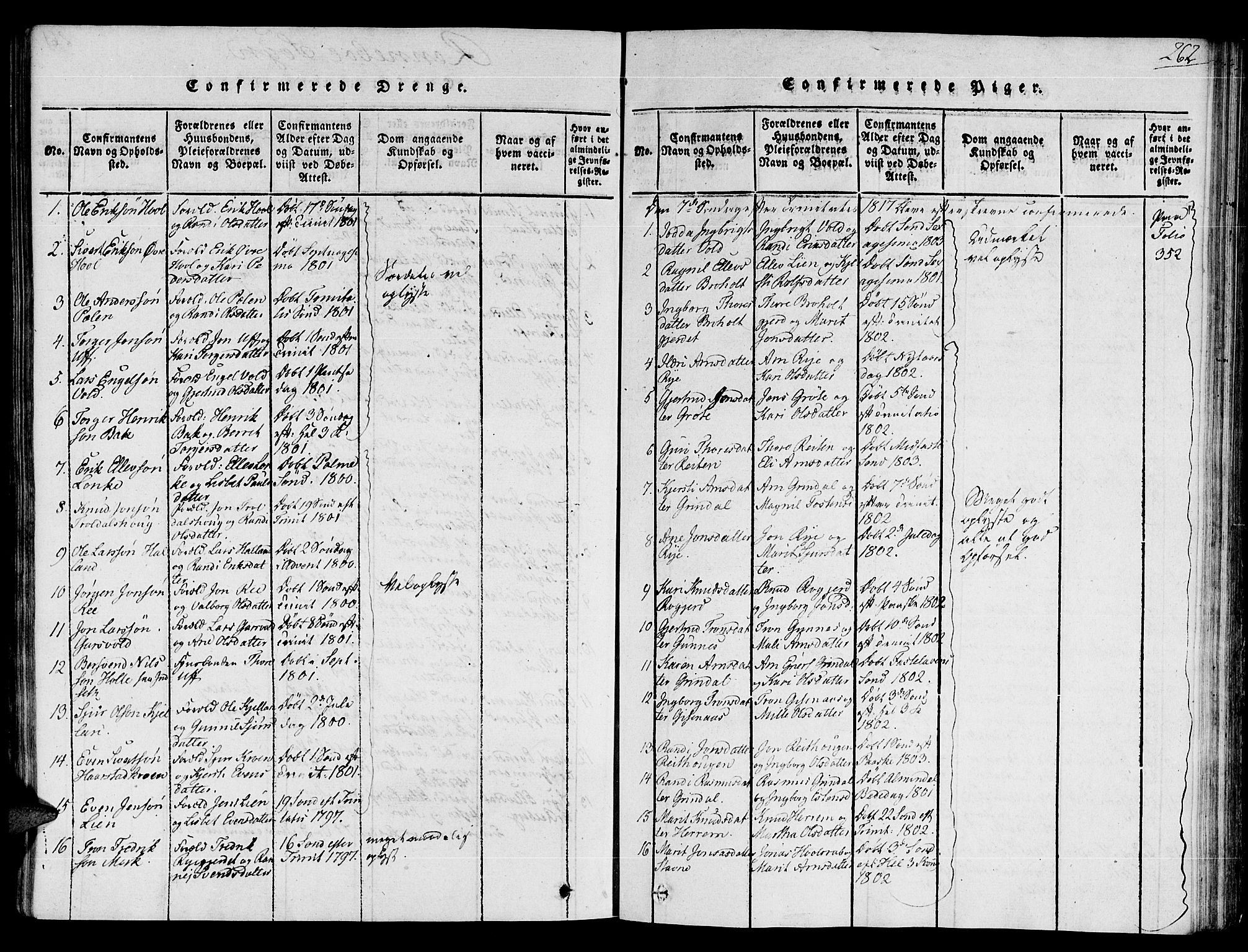 Ministerialprotokoller, klokkerbøker og fødselsregistre - Sør-Trøndelag, AV/SAT-A-1456/672/L0854: Parish register (official) no. 672A06 /2, 1816-1829, p. 262