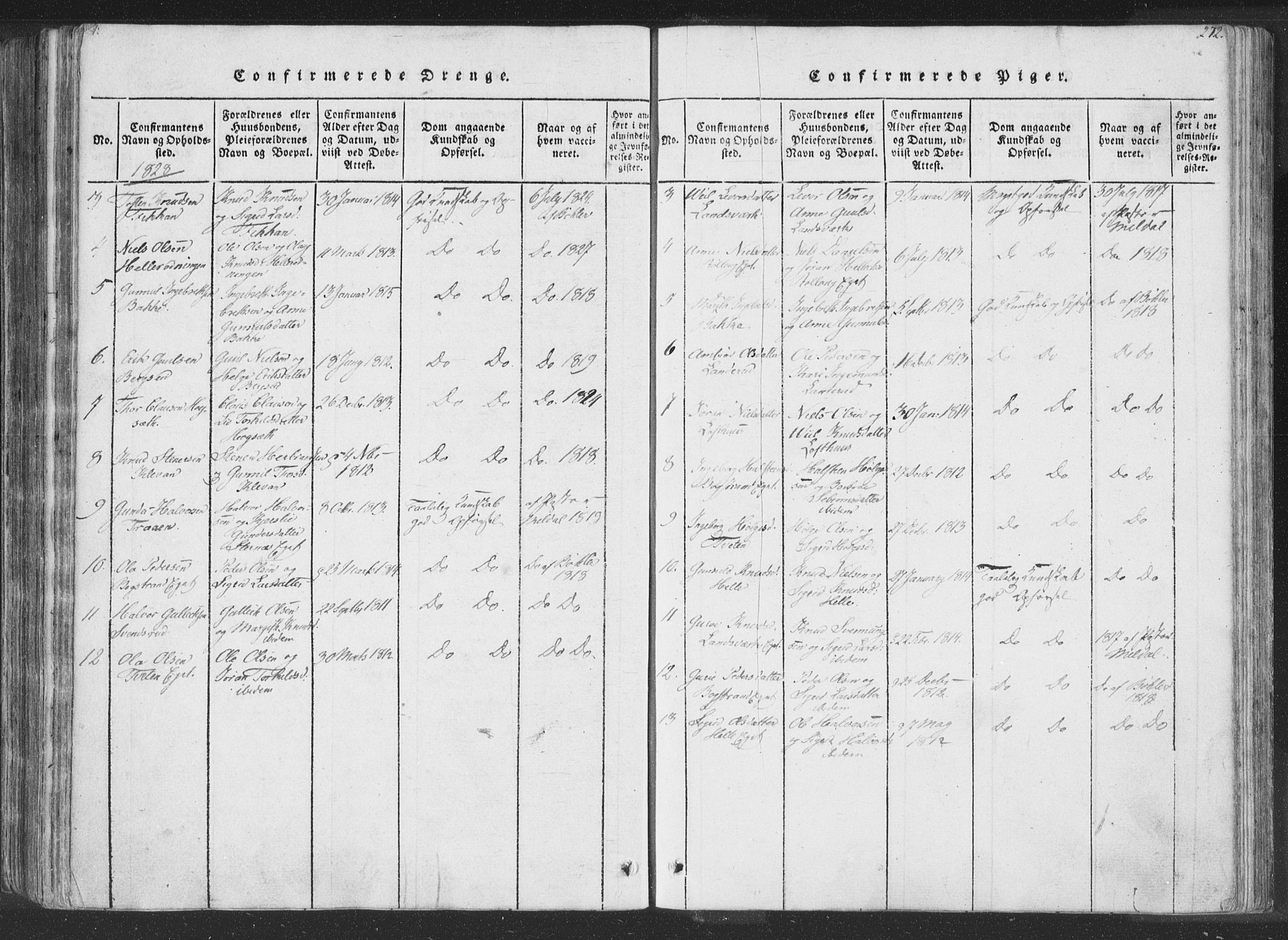 Rollag kirkebøker, SAKO/A-240/F/Fa/L0006: Parish register (official) no. I 6, 1814-1828, p. 272