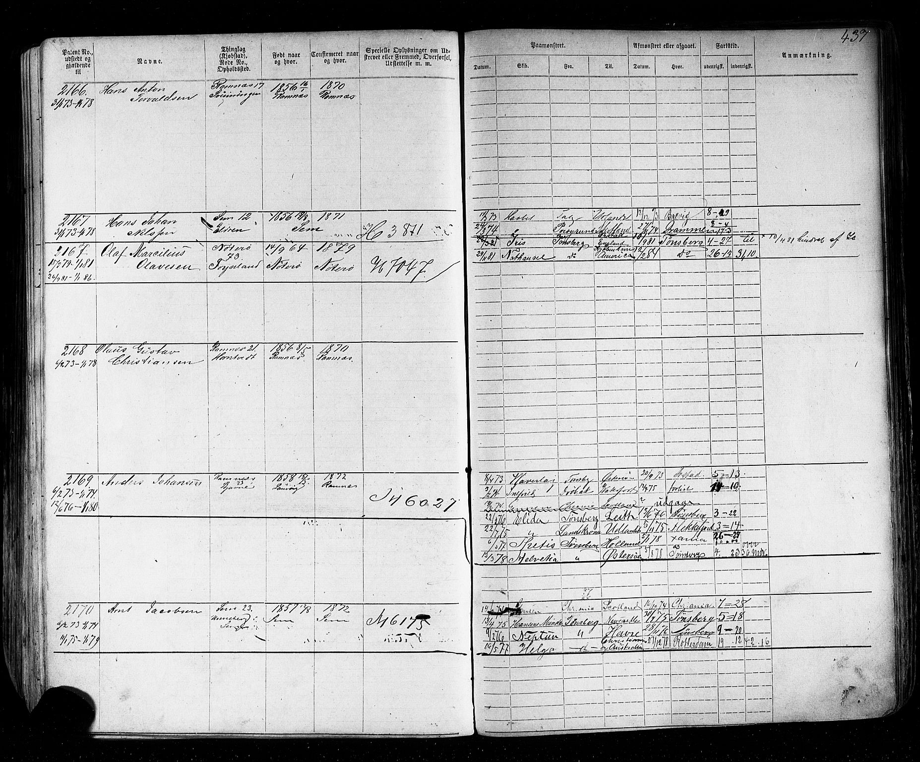 Tønsberg innrulleringskontor, AV/SAKO-A-786/F/Fb/L0002: Annotasjonsrulle Patent nr. 1-2635, 1869-1877, p. 478