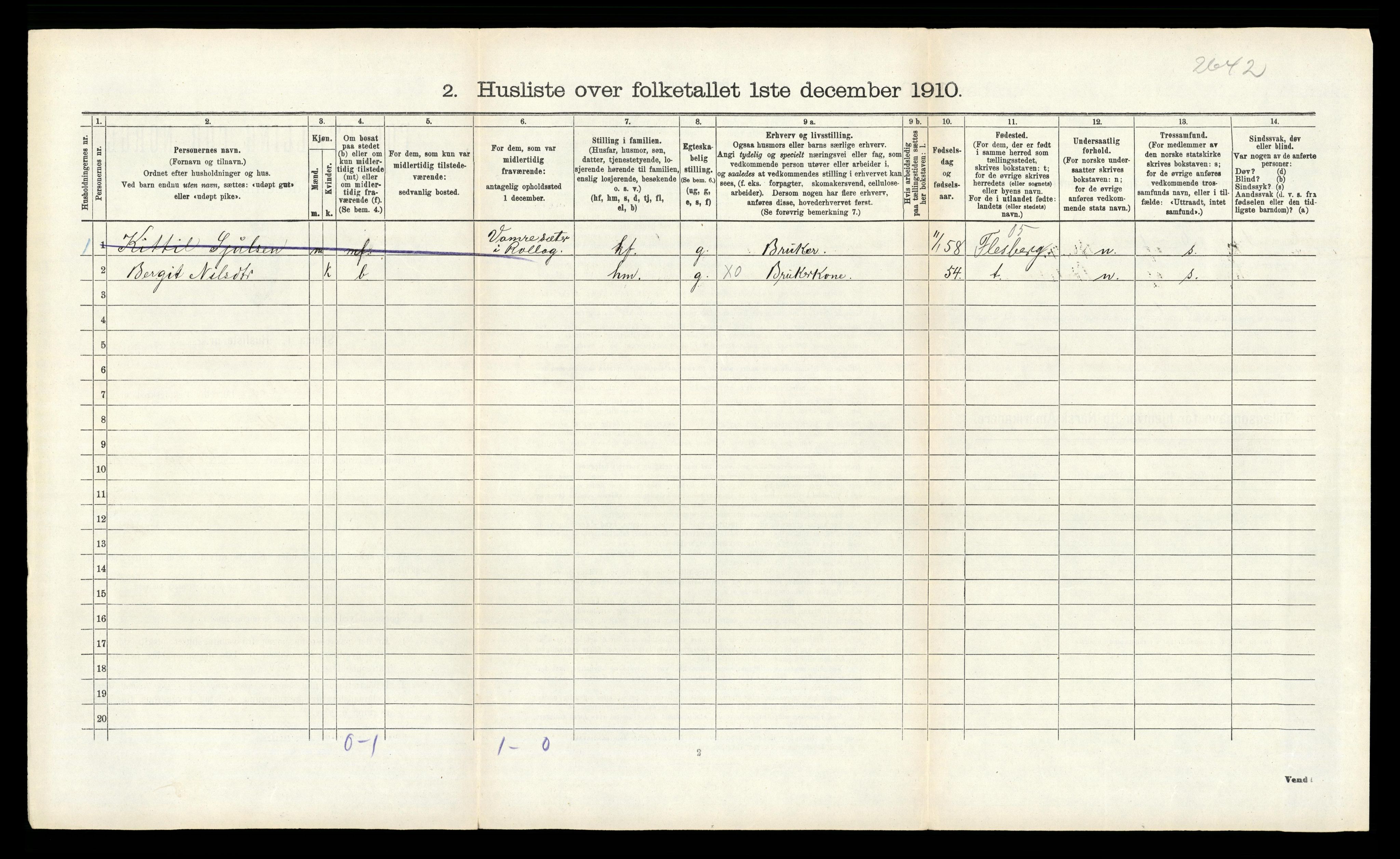 RA, 1910 census for Rollag, 1910, p. 360