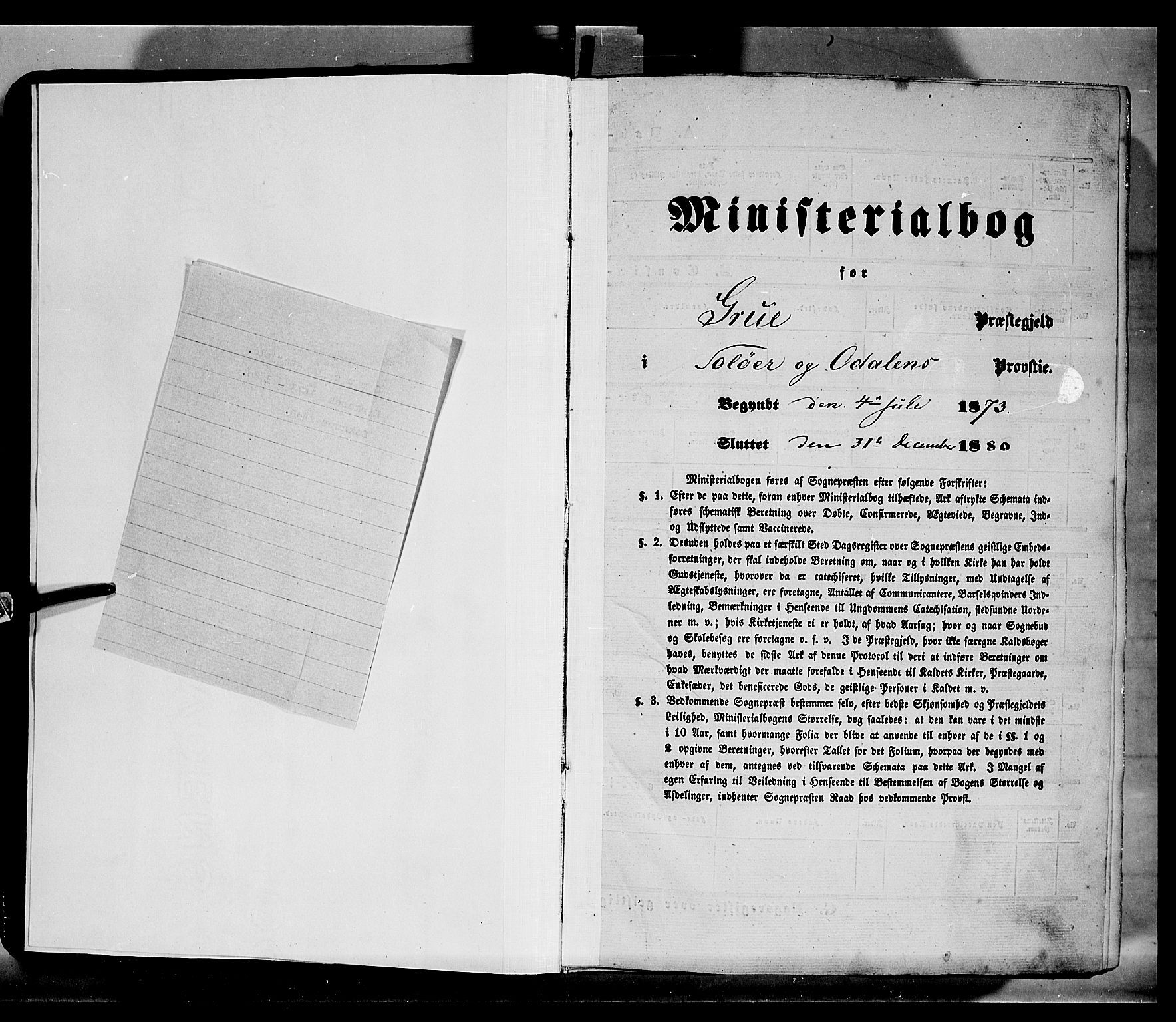 Grue prestekontor, SAH/PREST-036/H/Ha/Haa/L0011: Parish register (official) no. 11, 1873-1880