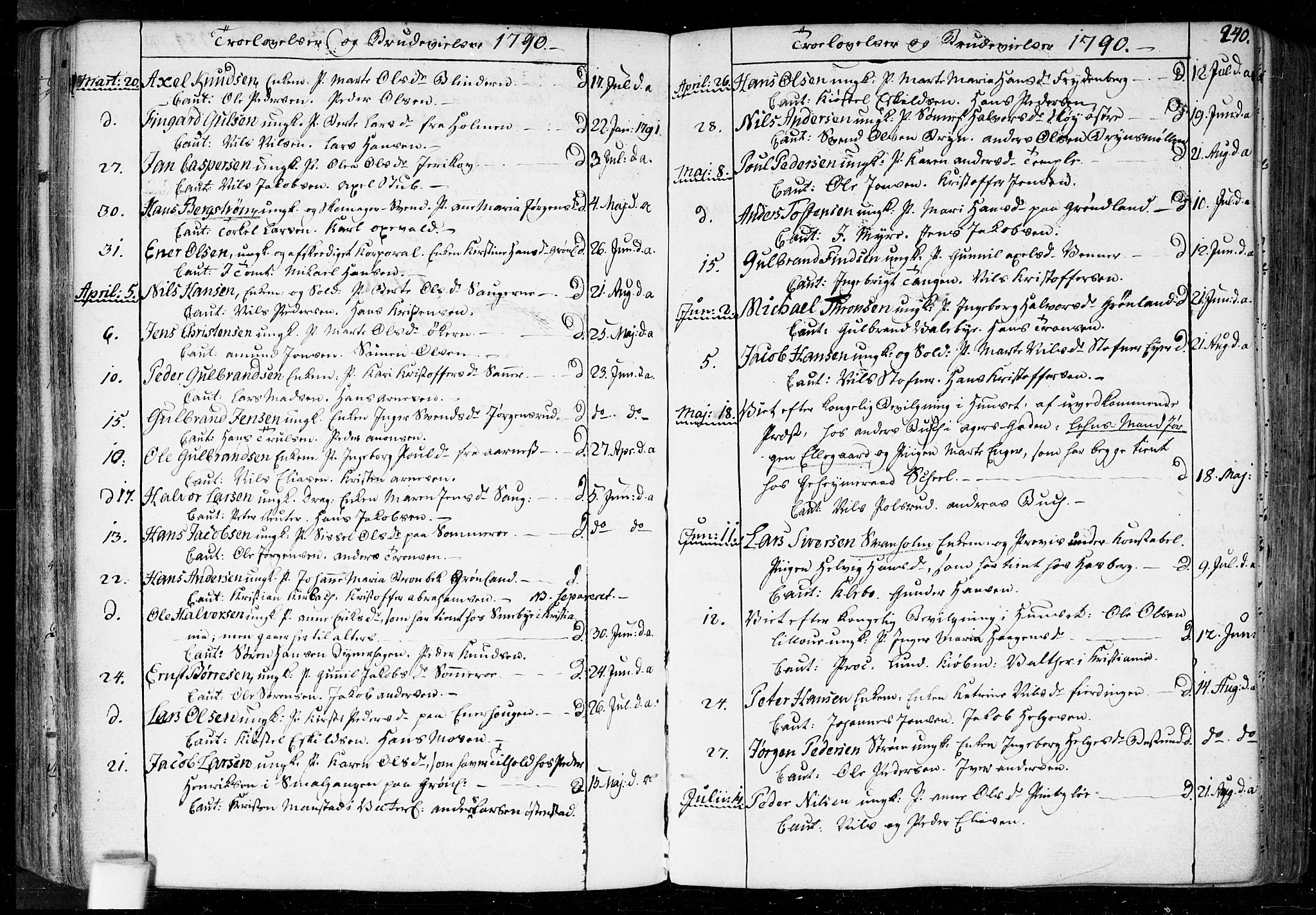 Aker prestekontor kirkebøker, SAO/A-10861/F/L0010: Parish register (official) no. 10, 1786-1809, p. 240