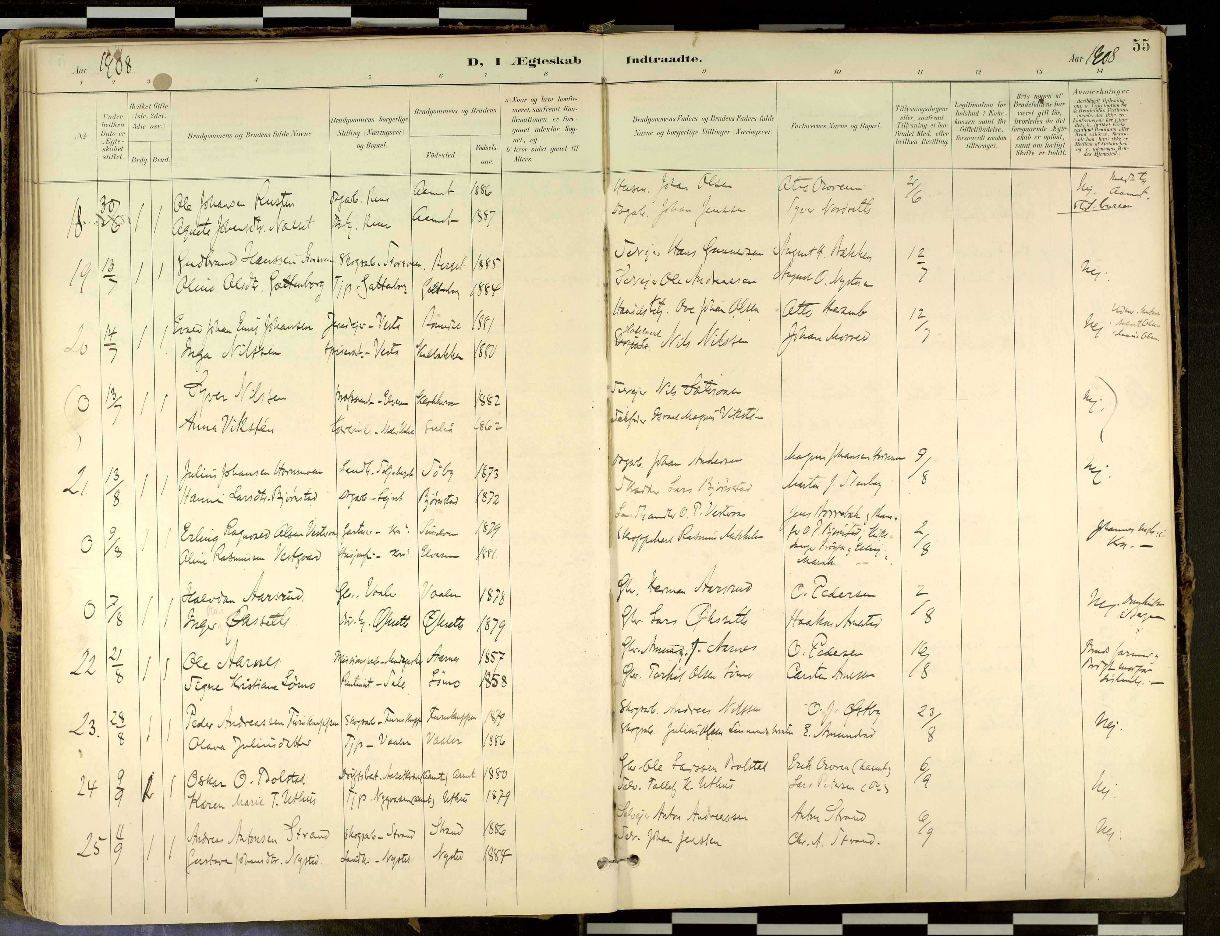 Elverum prestekontor, AV/SAH-PREST-044/H/Ha/Haa/L0018: Parish register (official) no. 18, 1894-1914, p. 55