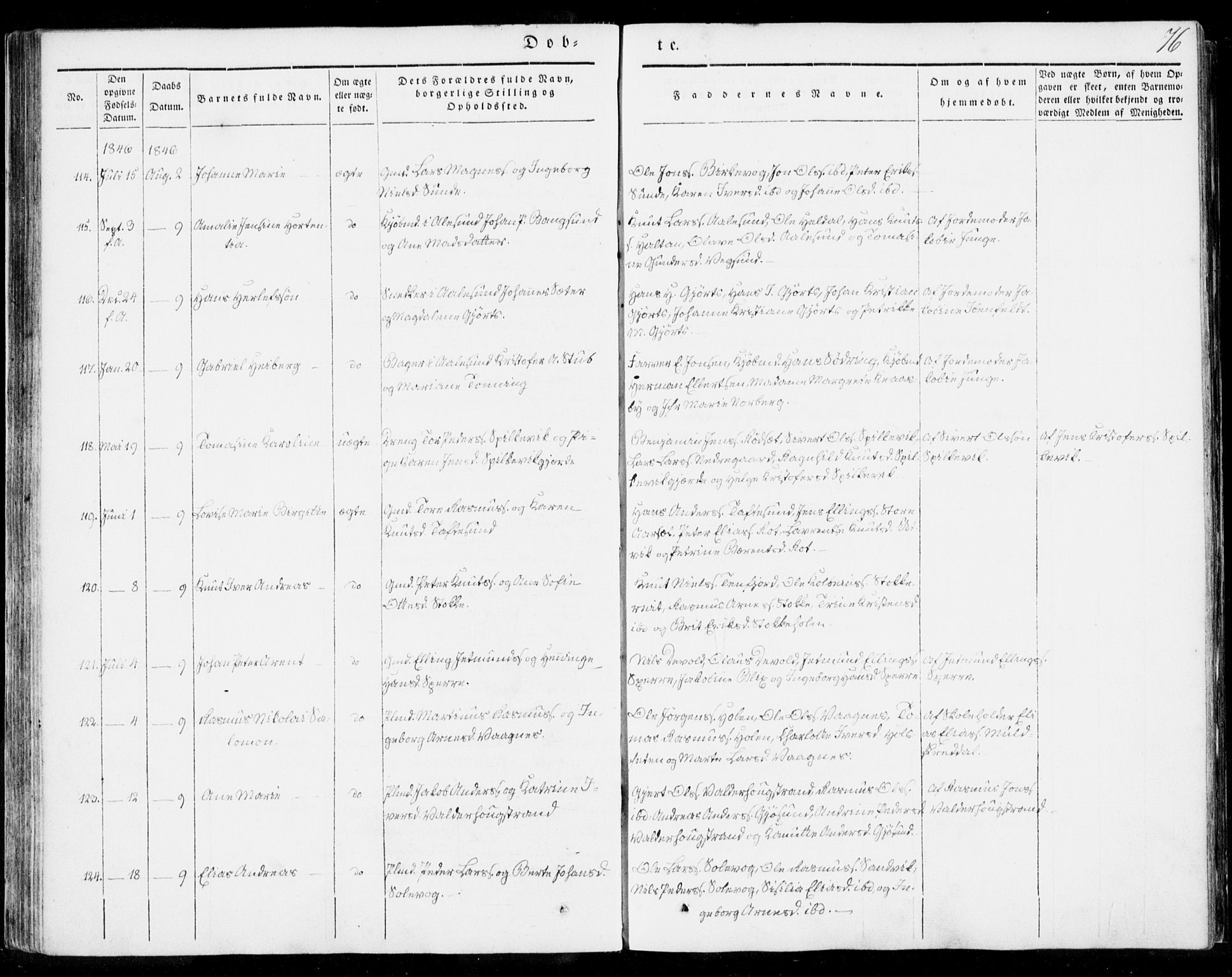 Ministerialprotokoller, klokkerbøker og fødselsregistre - Møre og Romsdal, AV/SAT-A-1454/528/L0396: Parish register (official) no. 528A07, 1839-1847, p. 76