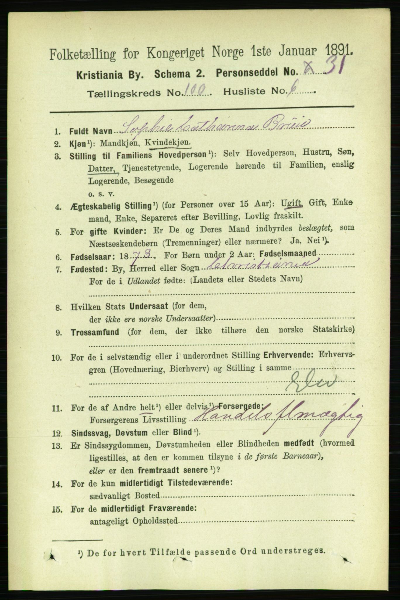 RA, 1891 census for 0301 Kristiania, 1891, p. 49418