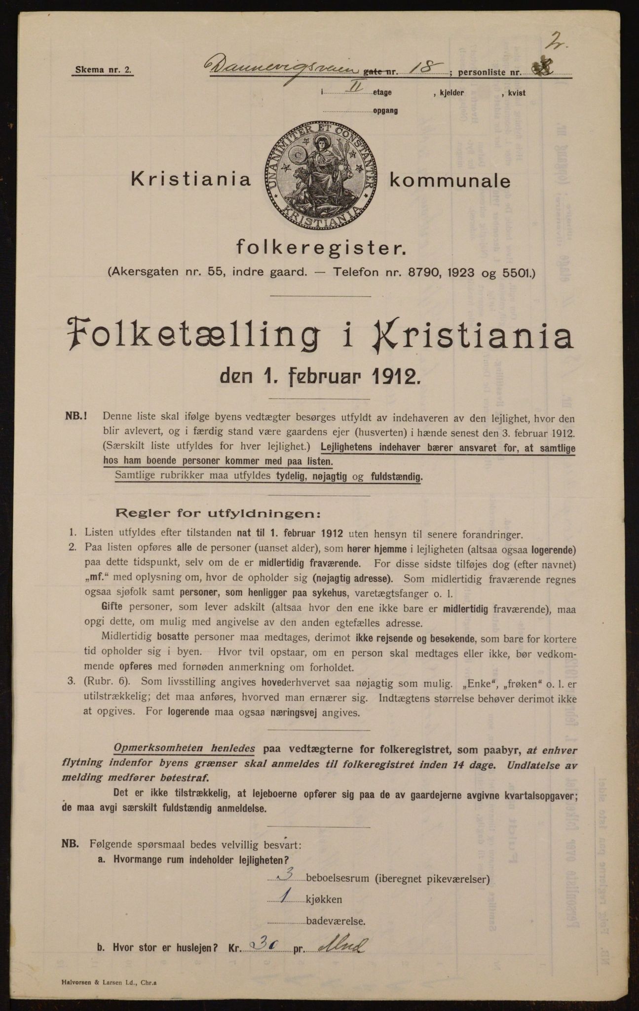 OBA, Municipal Census 1912 for Kristiania, 1912, p. 15236