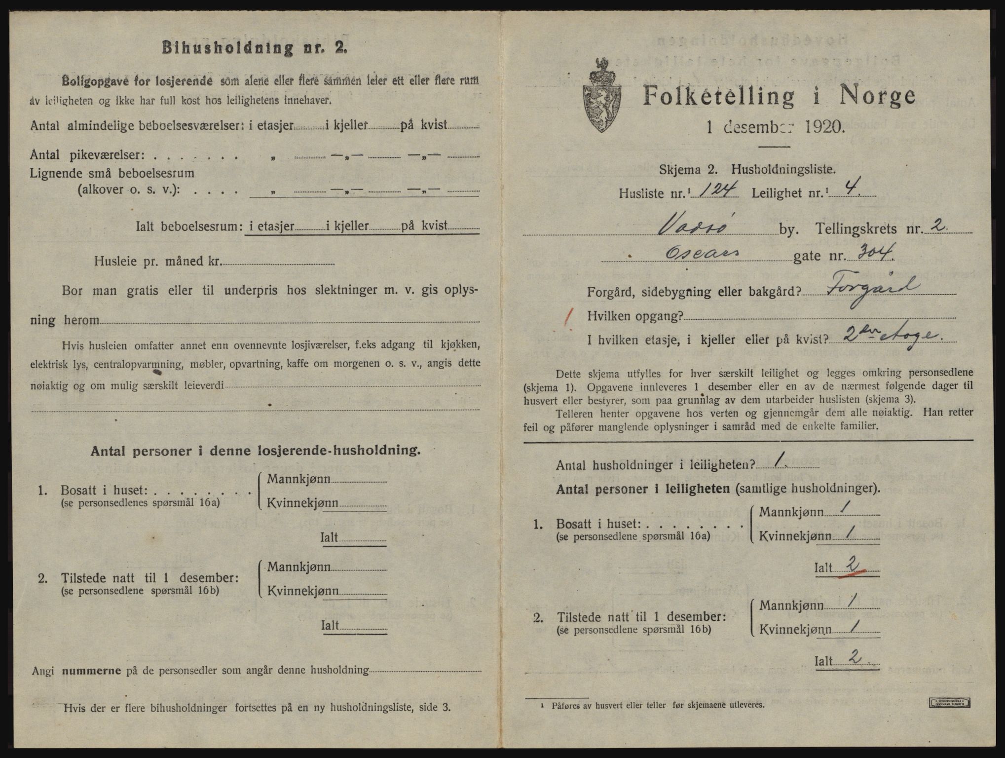 SATØ, 1920 census for Vadsø, 1920, p. 1330