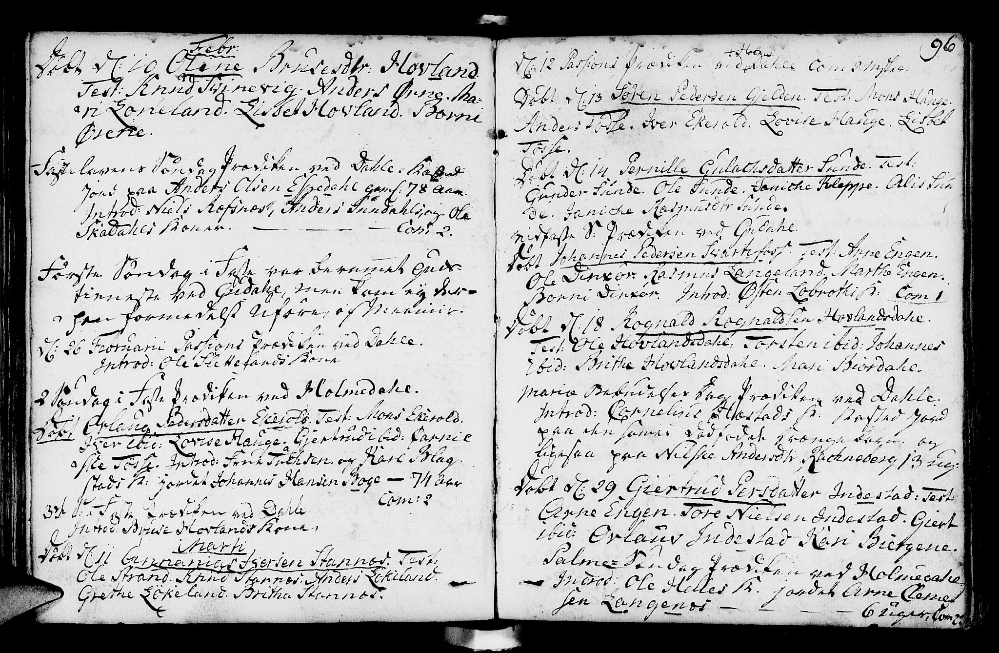 Fjaler sokneprestembete, AV/SAB-A-79801/H/Haa/Haaa/L0003: Parish register (official) no. A 3, 1799-1814, p. 96