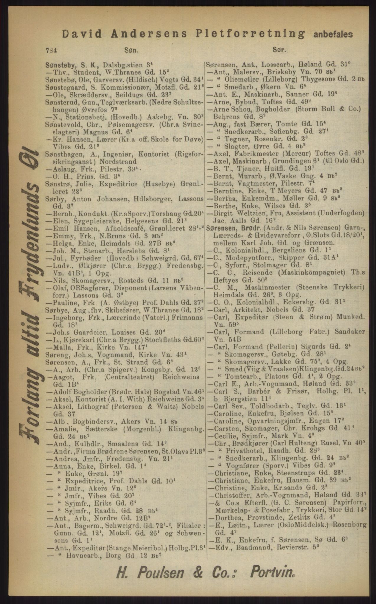 Kristiania/Oslo adressebok, PUBL/-, 1903, p. 784