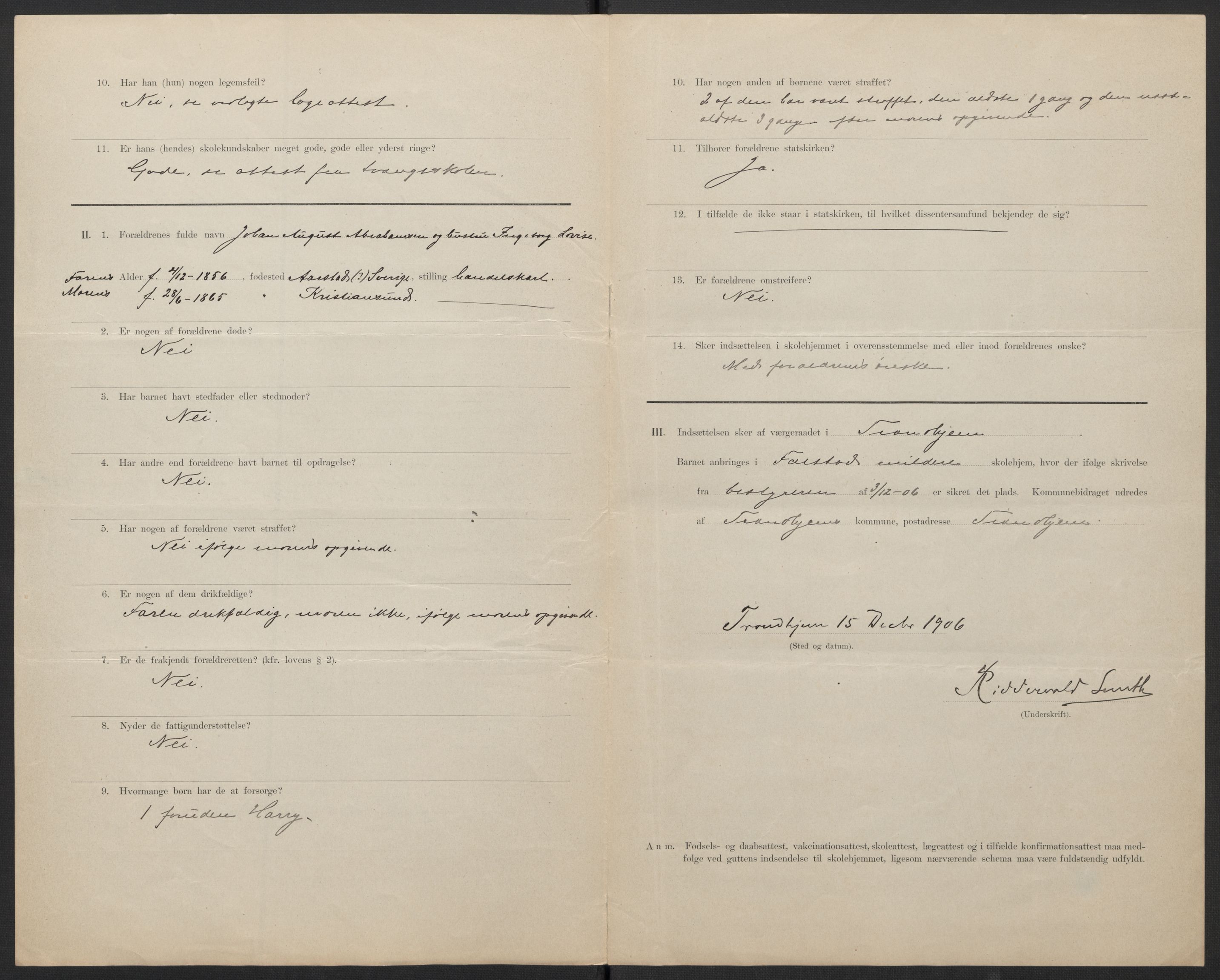 Falstad skolehjem, AV/RA-S-1676/E/Eb/L0007: Elevmapper løpenr. 146-168, 1905-1911, p. 181