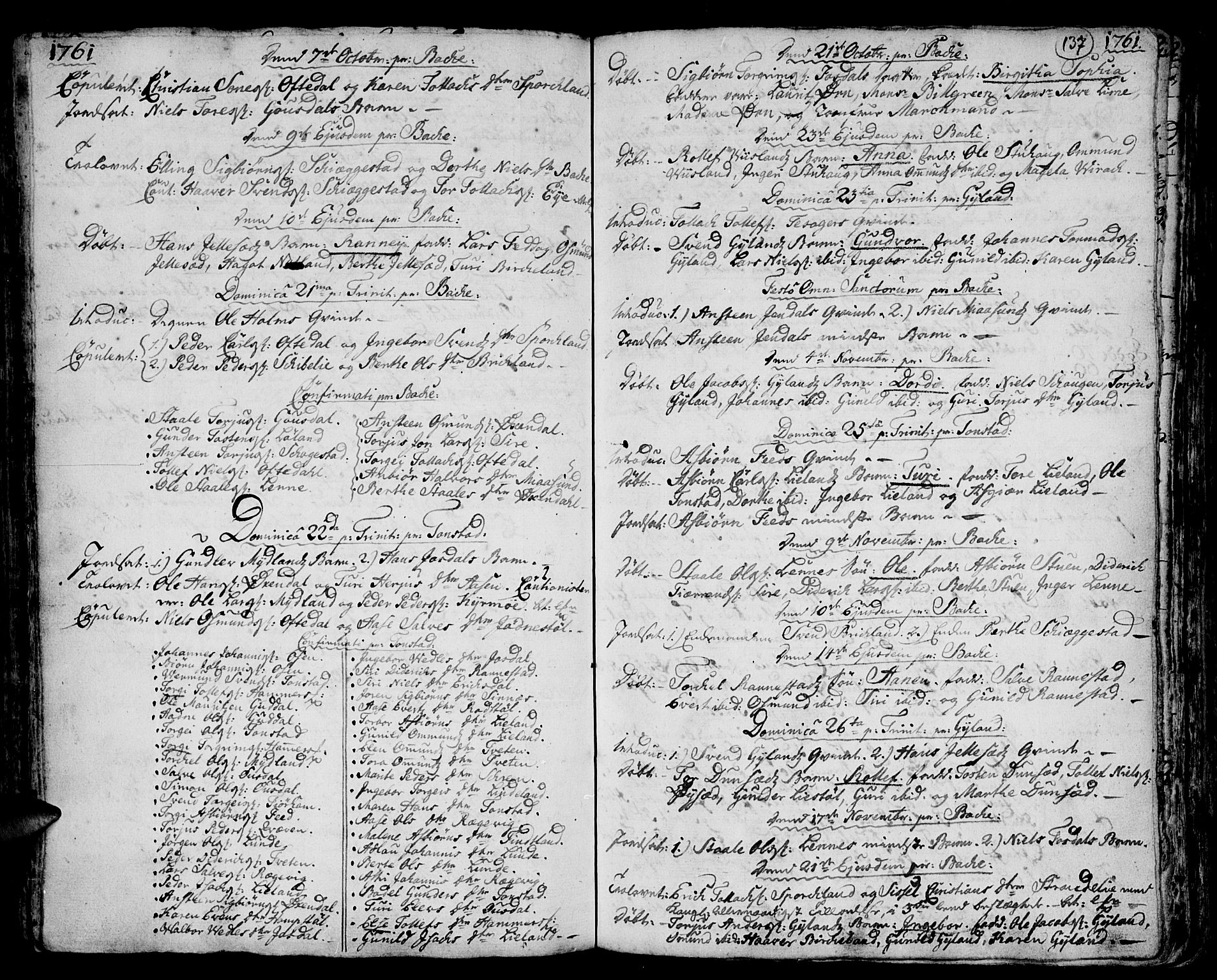 Bakke sokneprestkontor, AV/SAK-1111-0002/F/Fa/Faa/L0001: Parish register (official) no. A 1, 1741-1780, p. 137