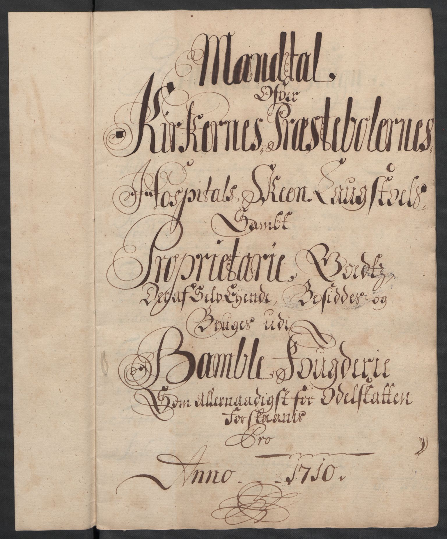 Rentekammeret inntil 1814, Reviderte regnskaper, Fogderegnskap, RA/EA-4092/R36/L2119: Fogderegnskap Øvre og Nedre Telemark og Bamble, 1710, p. 157