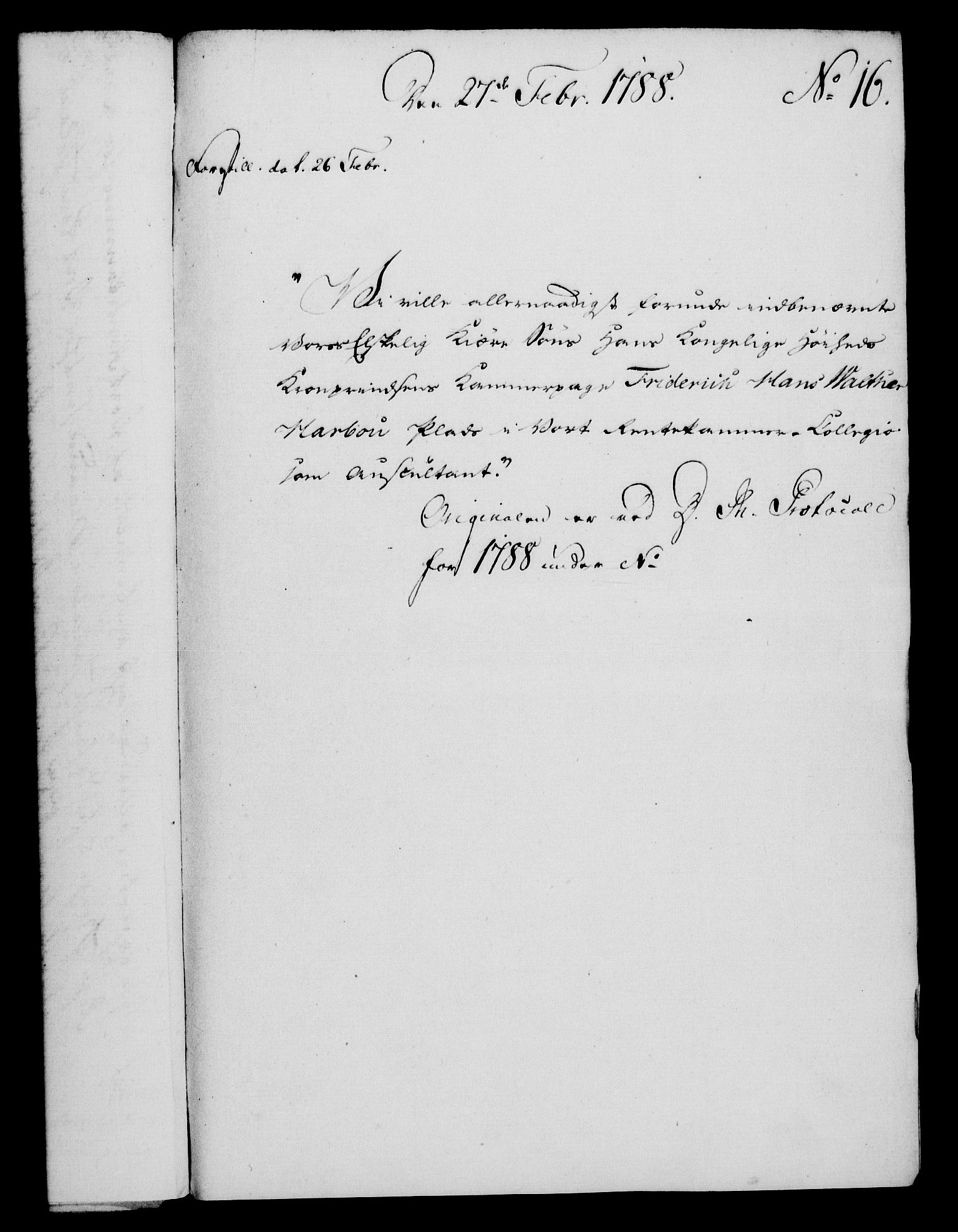 Rentekammeret, Kammerkanselliet, RA/EA-3111/G/Gf/Gfa/L0070: Norsk relasjons- og resolusjonsprotokoll (merket RK 52.70), 1788, p. 100