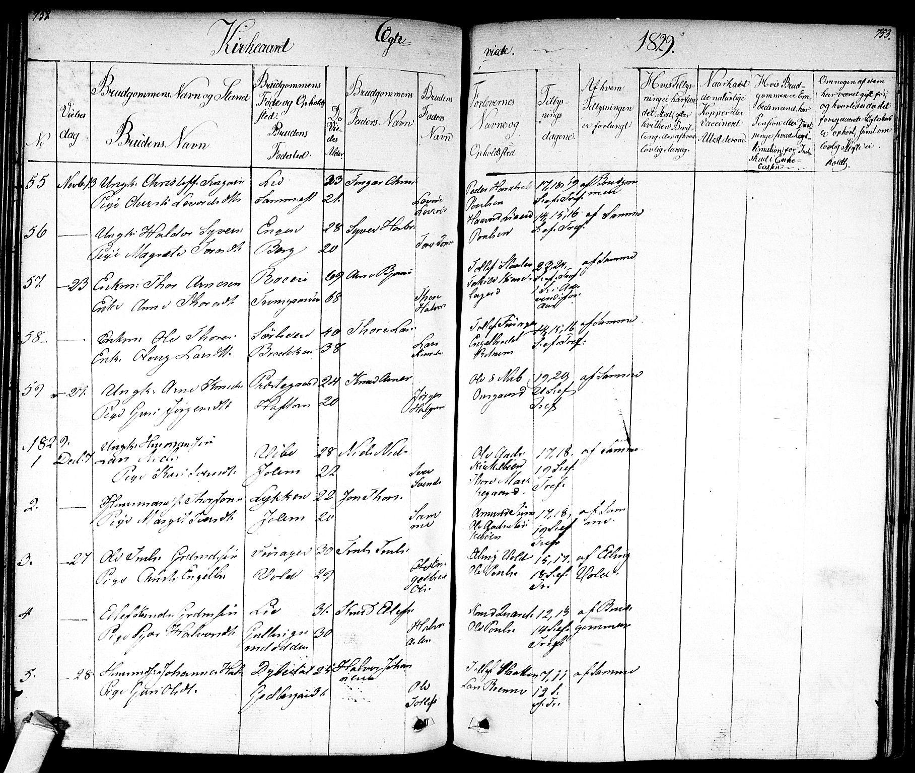 Nes kirkebøker, SAKO/A-236/F/Fa/L0008: Parish register (official) no. 8, 1824-1834, p. 752-753