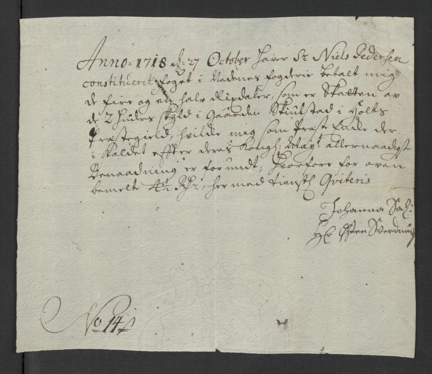 Rentekammeret inntil 1814, Reviderte regnskaper, Fogderegnskap, AV/RA-EA-4092/R39/L2327: Fogderegnskap Nedenes, 1718, p. 254