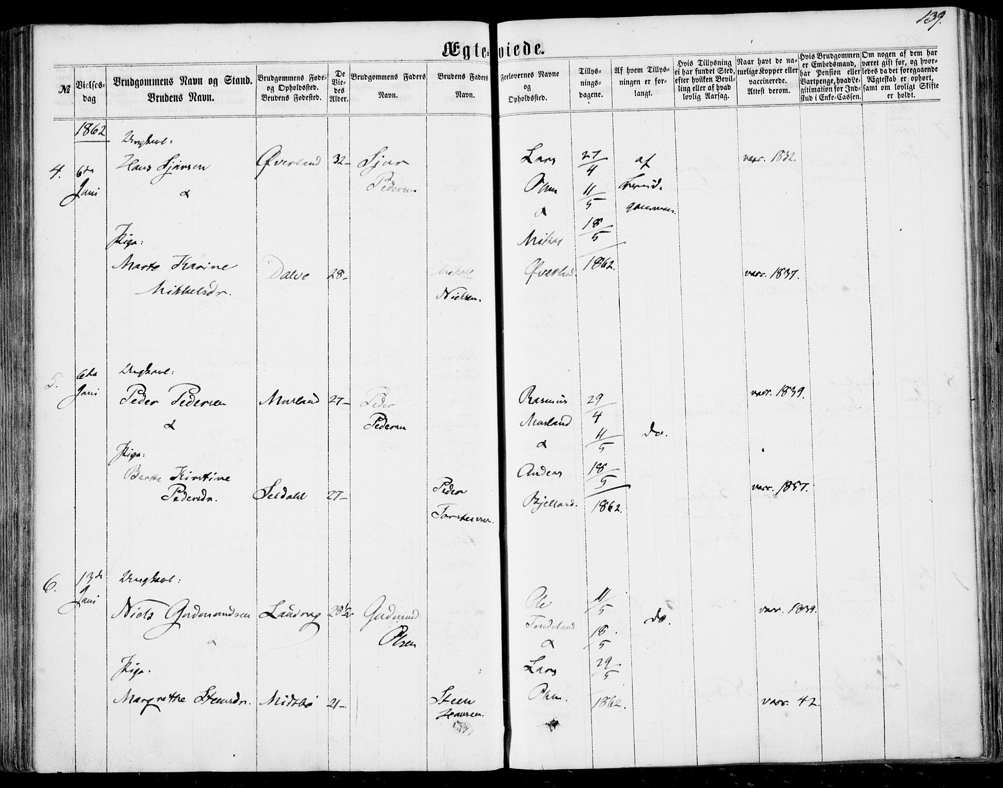 Nedstrand sokneprestkontor, AV/SAST-A-101841/01/IV: Parish register (official) no. A 9, 1861-1876, p. 139