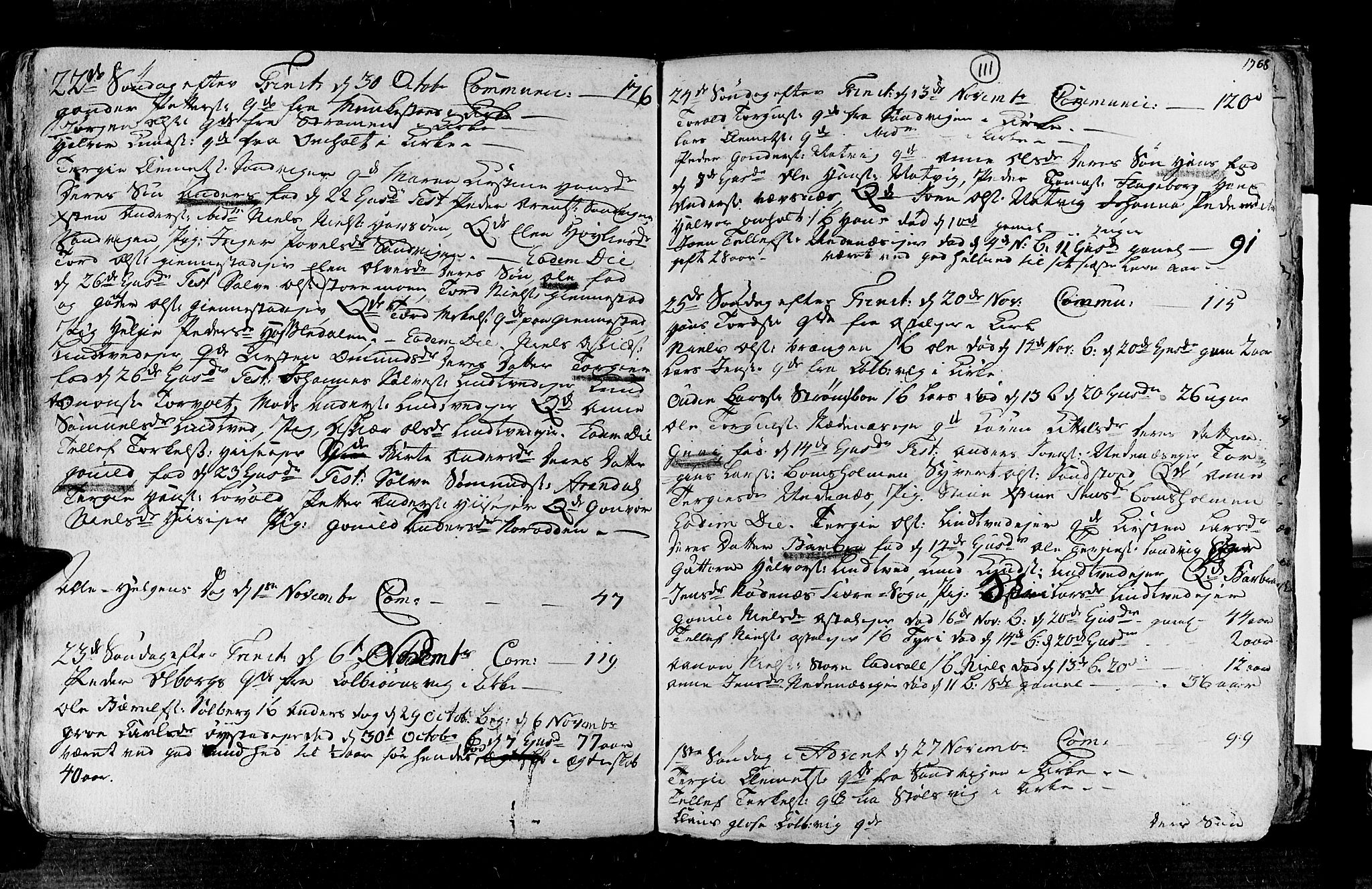 Øyestad sokneprestkontor, AV/SAK-1111-0049/F/Fa/L0006: Parish register (official) no. A 6, 1758-1776, p. 111